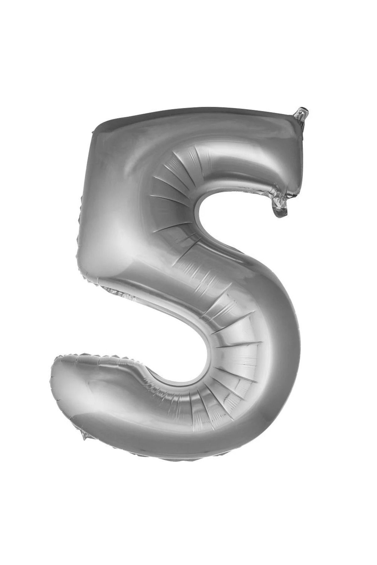 Trend Hediye Sepeti Folyo Balon 5 Rakamı Helyum Balon 76 Cm Gümüş Renk - 5 Yaş Balon - 5 Rakam Balon