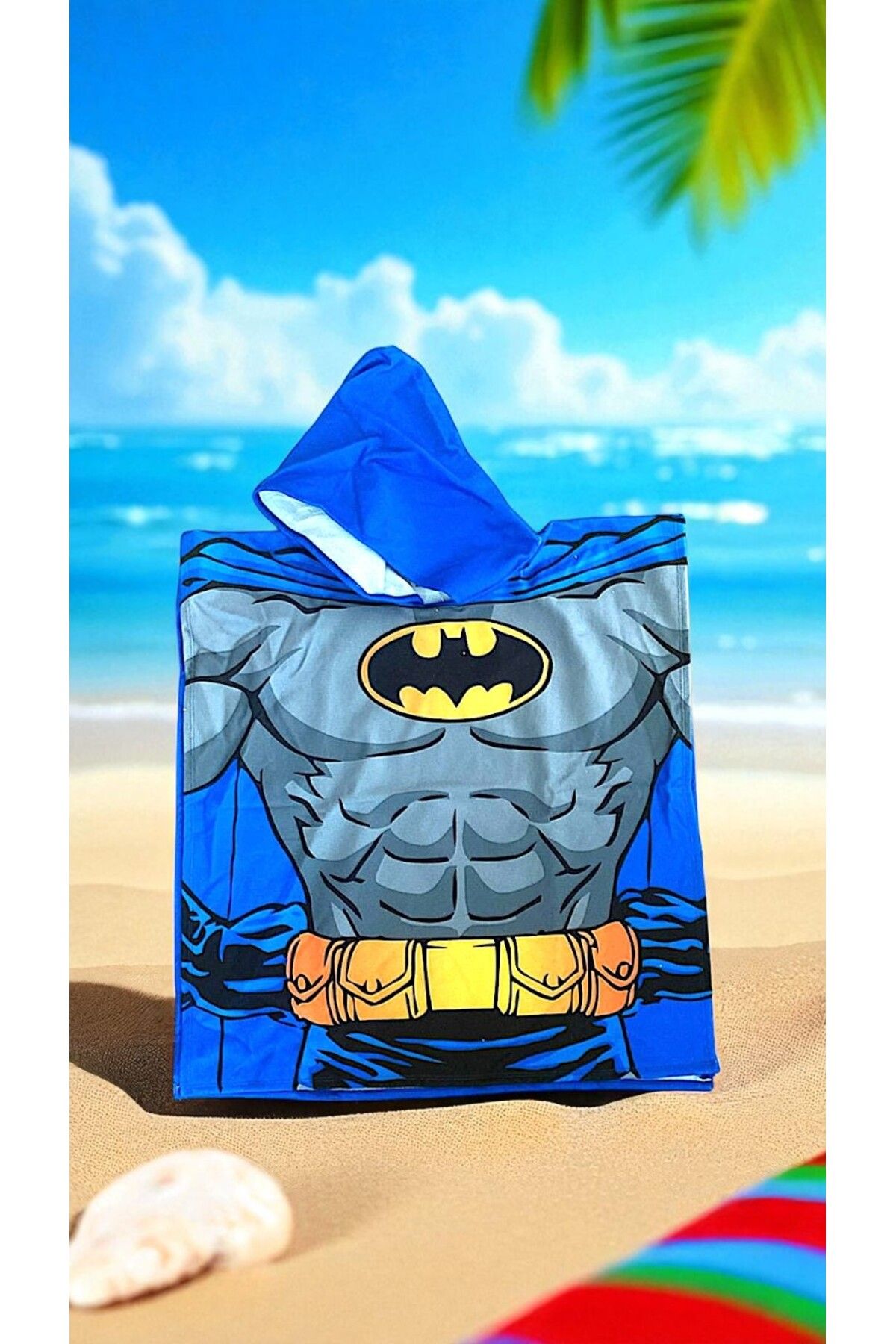 MİLAYS LİFE HOME COLLECTİON MİLAYS BATMAN ÇOCUK PANÇO PLAJ&DENİZ HAVLUSU