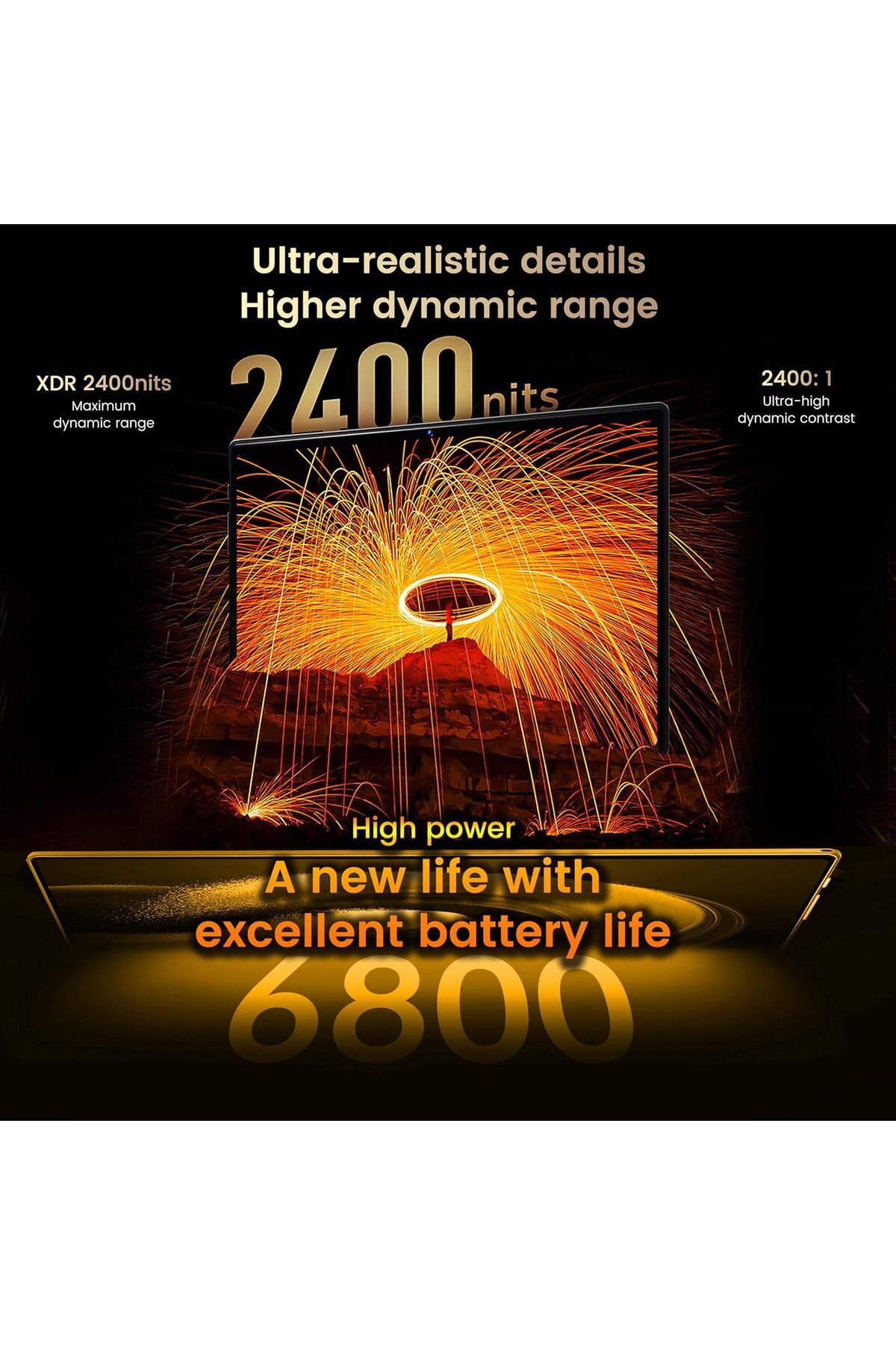 Generic-X-Prime S25 Ultra 10.1" Android 15 Tablet with Keyboard & Mouse | 5G + WiFi | HD+ AMOLED Display 300 9