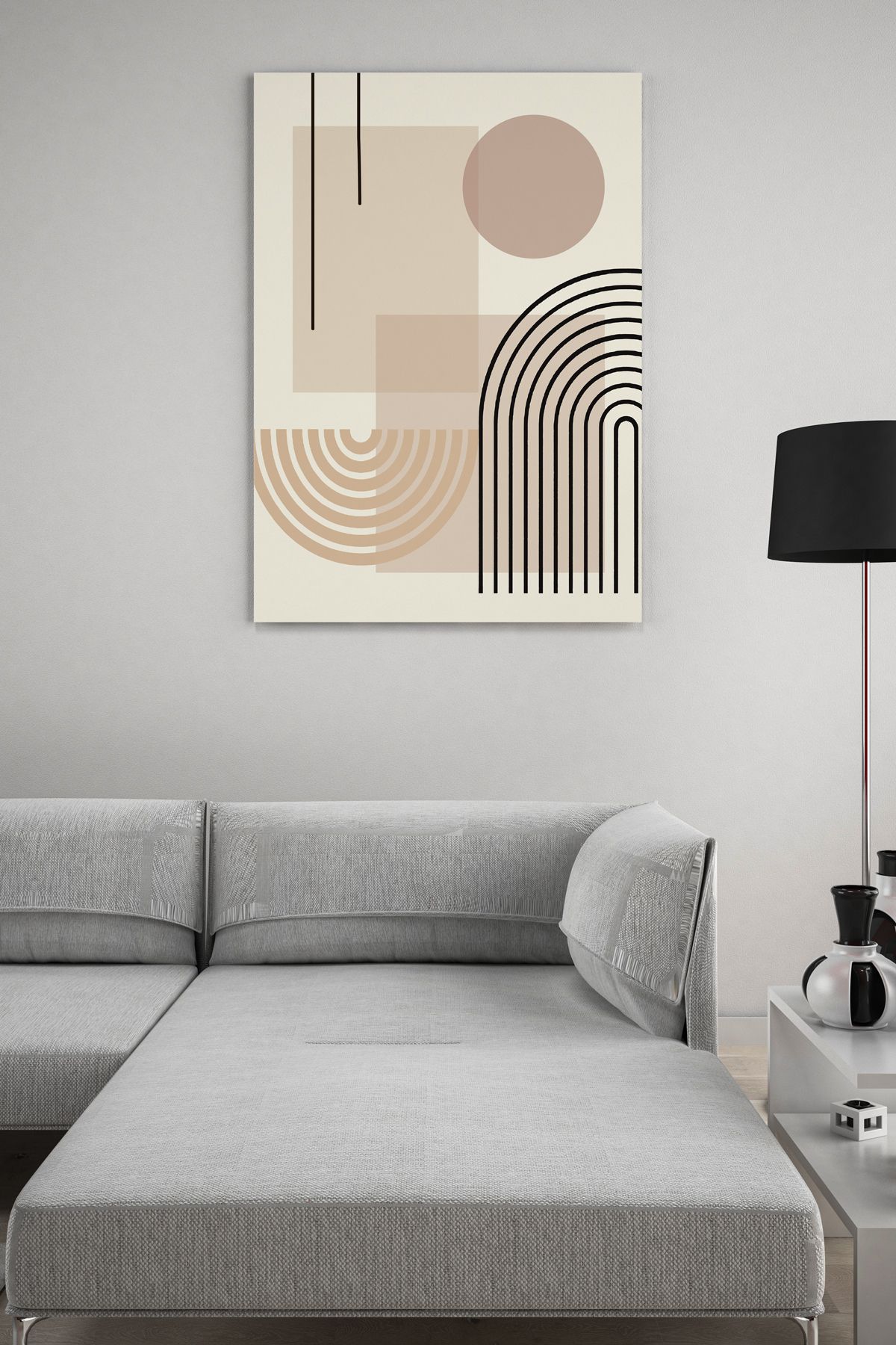 SELMIRA Çizgili Geometrik Minimalist Kanvas Tablo