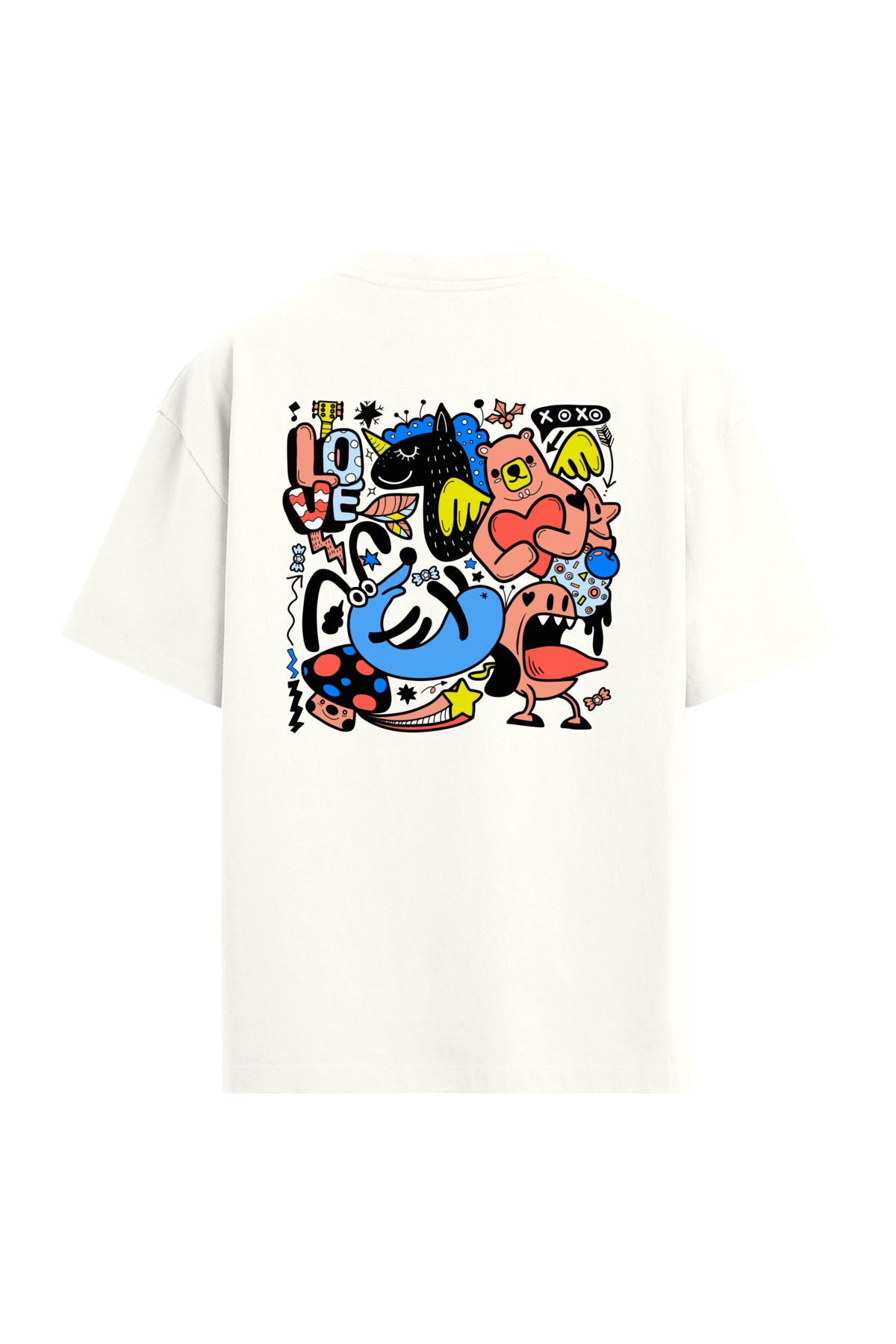 Colermi Love Temalı Sırt Baskılı Oversize T-Shirt