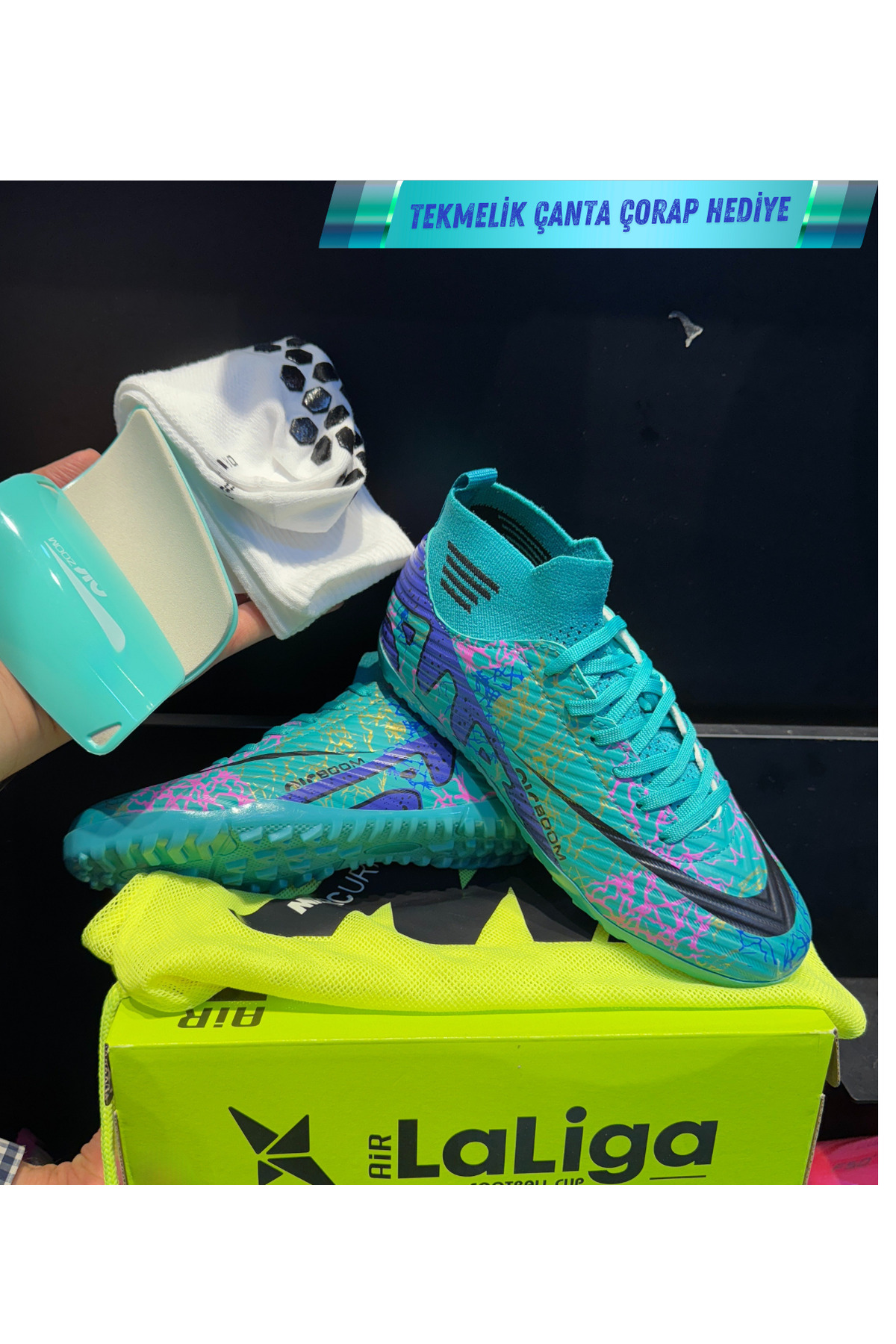 AİRBOOM Laliga Pro Halı Saha 3'lü Set+Çanta+Çorap+Tekmelik görsel 2