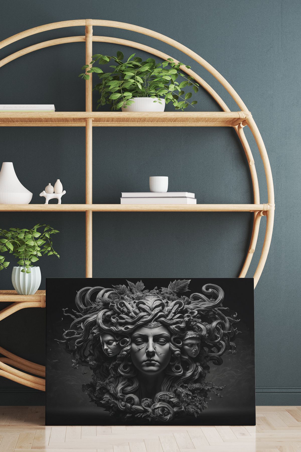 SELMIRA Üç Başlı Medusa Mitoloji Kanvas Tablo