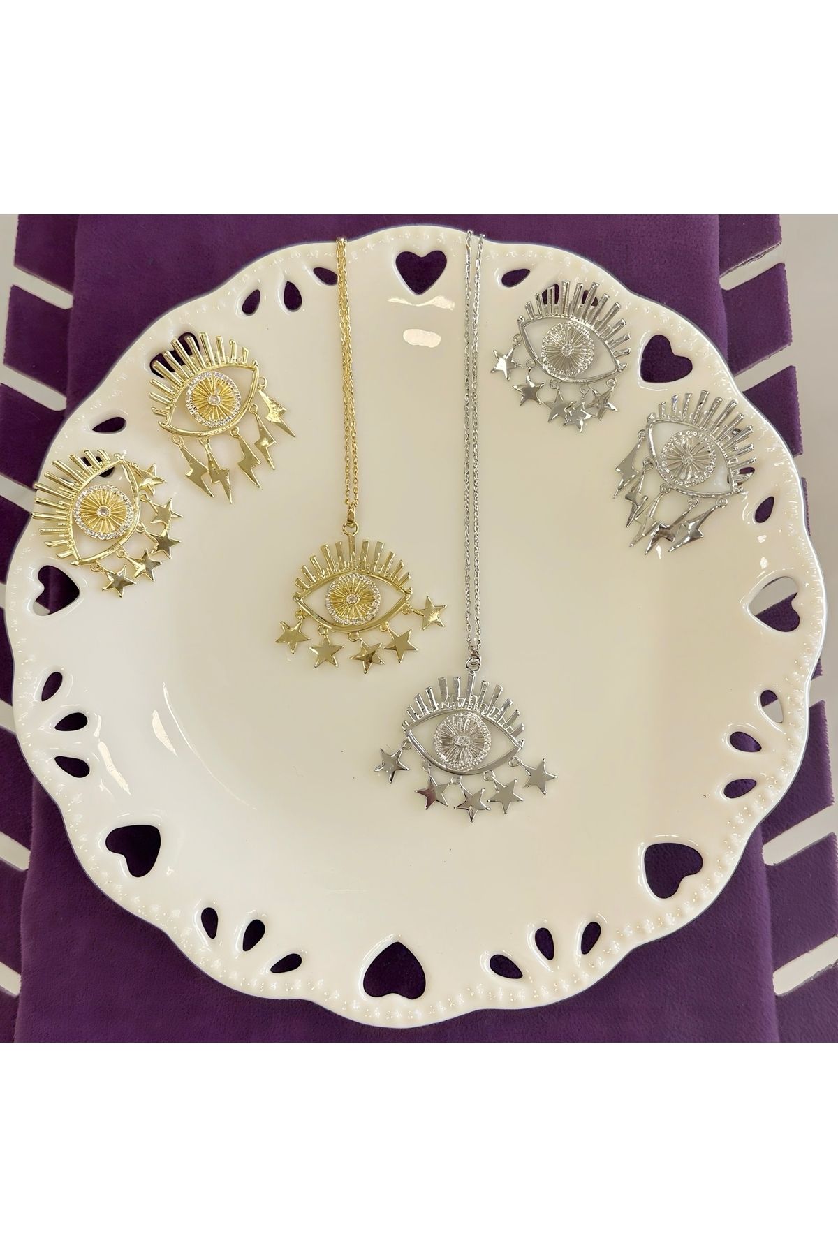 My Violet Accesssories SİLVER GOLD GÖZ KOLYE