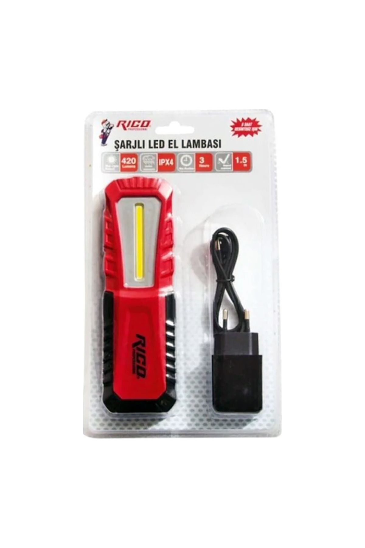 Rico 013-RC0038 420 Lümen Şarjlı Mıktanıslı Led El Feneri