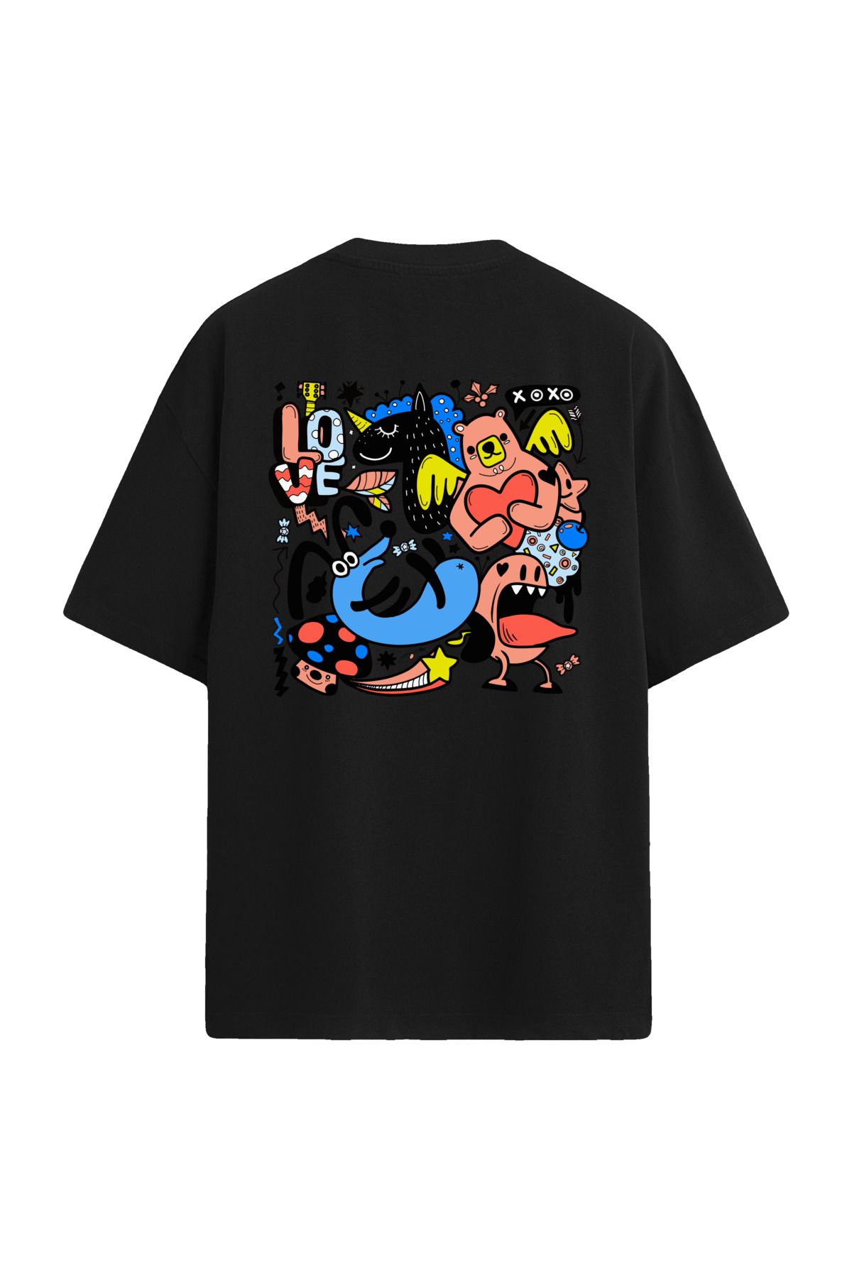 Colermi Love Temalı Sırt Baskılı Oversize T-Shirt