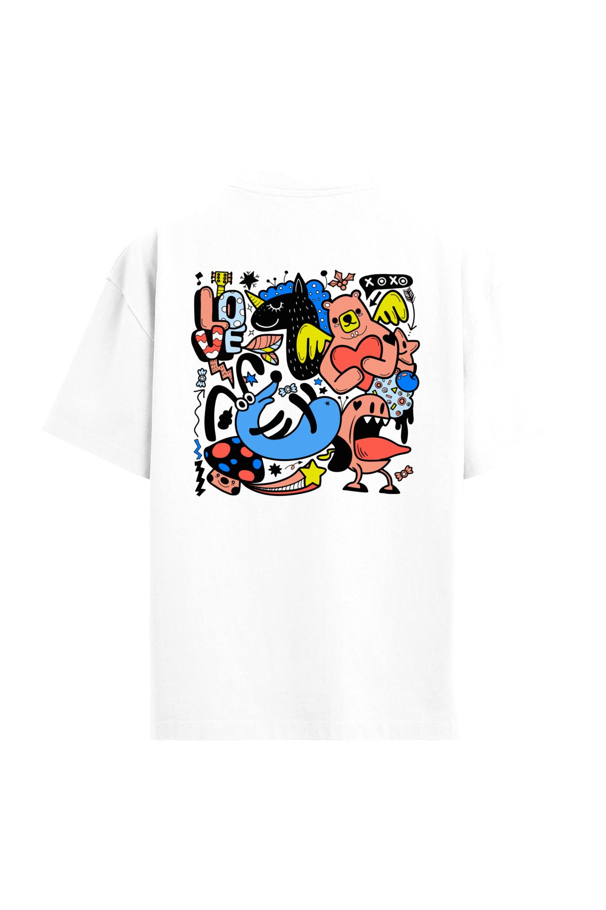 Colermi Love Temalı Sırt Baskılı Oversize T-Shirt