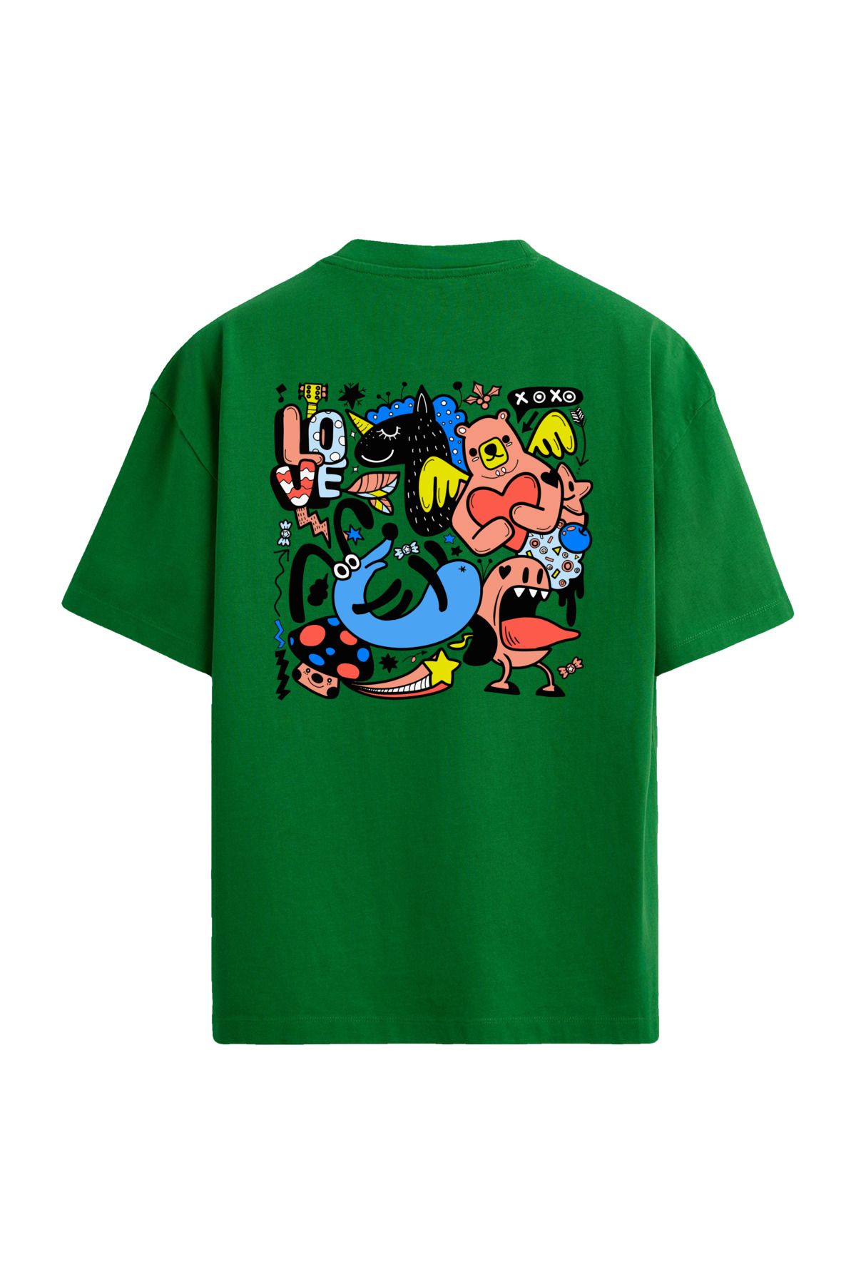 Colermi Love Temalı Sırt Baskılı Oversize T-Shirt