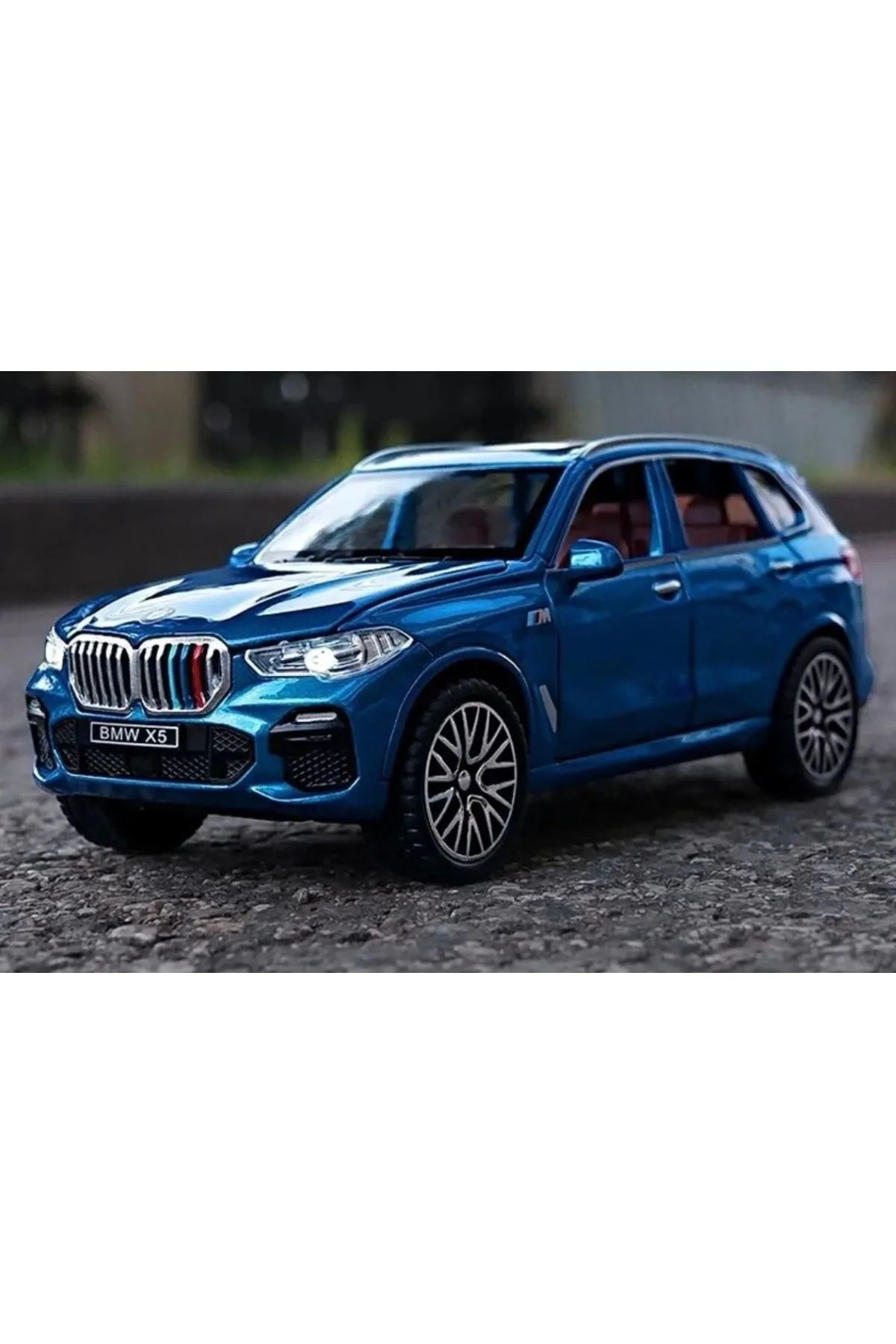 Bmw Genel X5 M Paket Metal Araba Yeni Model Diecast Suv Işıklı Sesli 16 Cm Tüm Kapılar Açılır Estoril Mavi