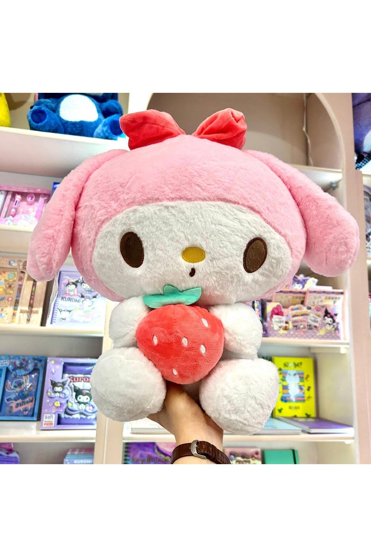 Wisevelya My Melody Çilekli Peluş Oyuncak (50 cm)