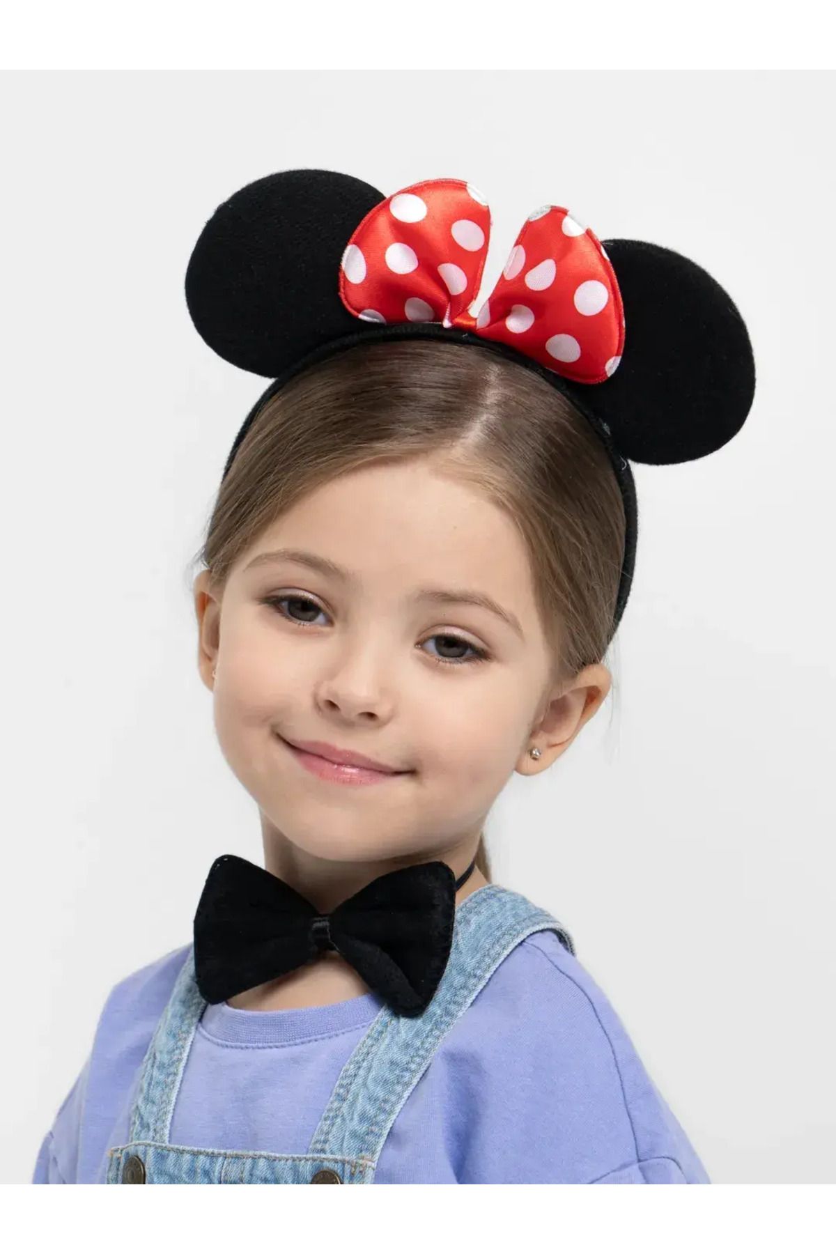Vemora Minnie Mouse Kostüm Seti Taç Kuyruk Papyon Gösteri Seti