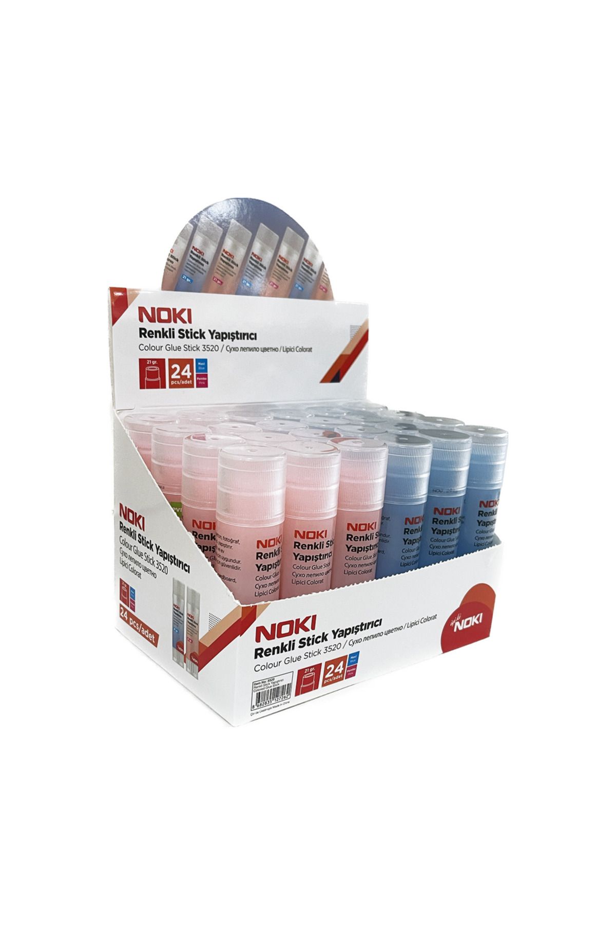 Noki Stick Yapıştırıcı Renkli 20 Gram 3520 (24 Lü Paket)