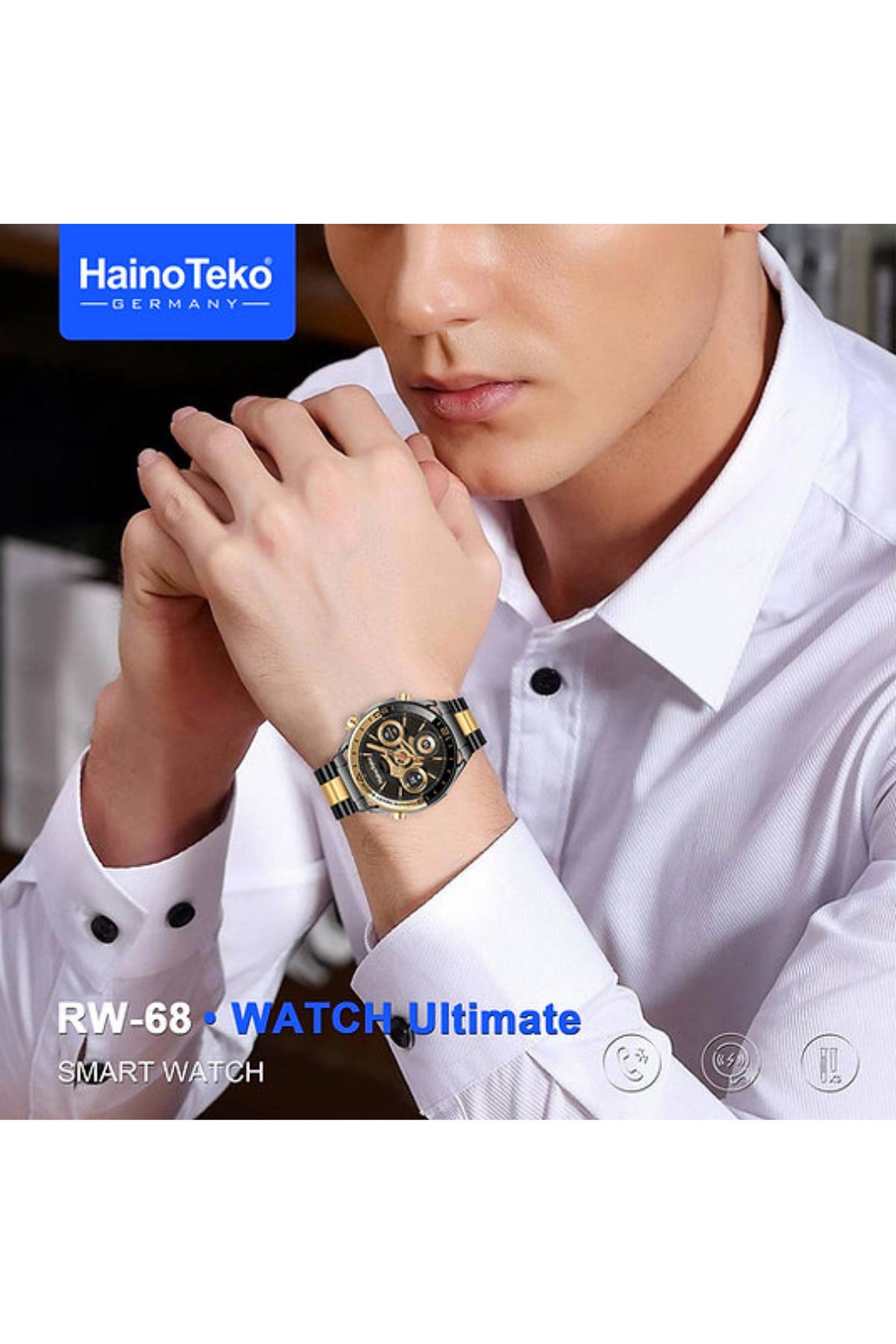 BellaThec RW68 Smart Watch Harita Okuma GPS IP67 Suya Dayanıklı Bluetooth Arama 3 Kordonlu