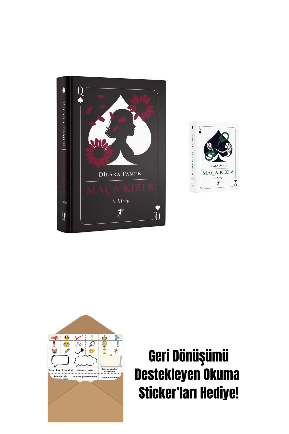 Artemis Yayınları Maça Kızı 8 - 4. Kitap (Ciltli) + Maça Kızı 8 - 3. Kitap (Ciltli) + Okuma Sticker'ları