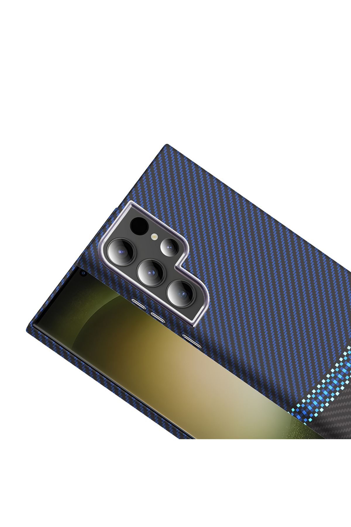 zore Galaxy S23 Ultra Kılıf M-safe Şarj Özellikli Karbon Fiber Görünümlü Zore Gros Kapak
