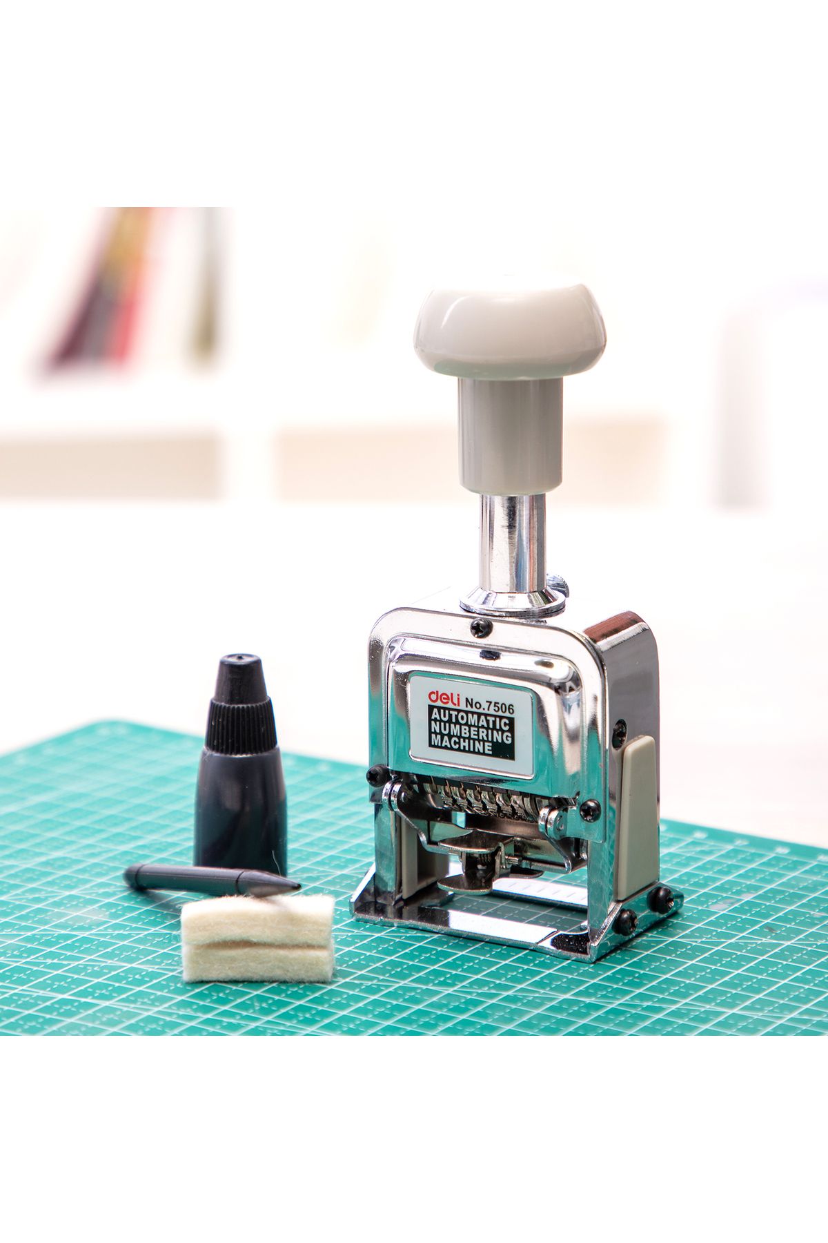 Deli-E7506 Numbering Machine 6 Digits White – ideal for office labeling and numbering 3