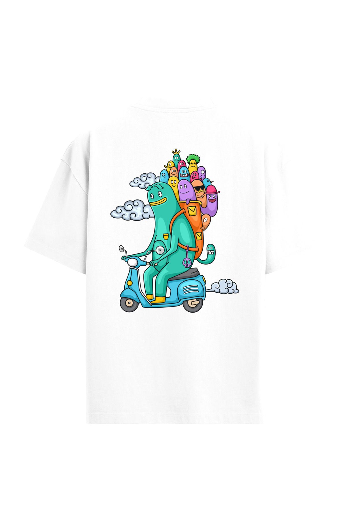 Colermi Scooter Karakterli Sırt Baskılı Oversize T-Shirt