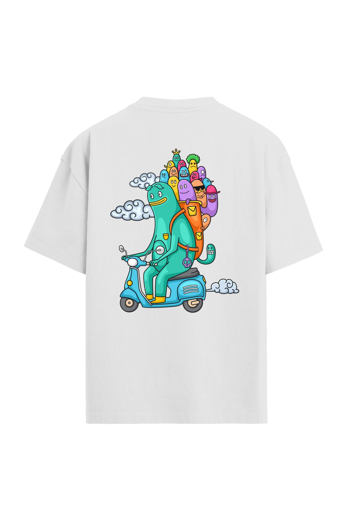 Colermi Scooter Karakterli Sırt Baskılı Oversize T-Shirt