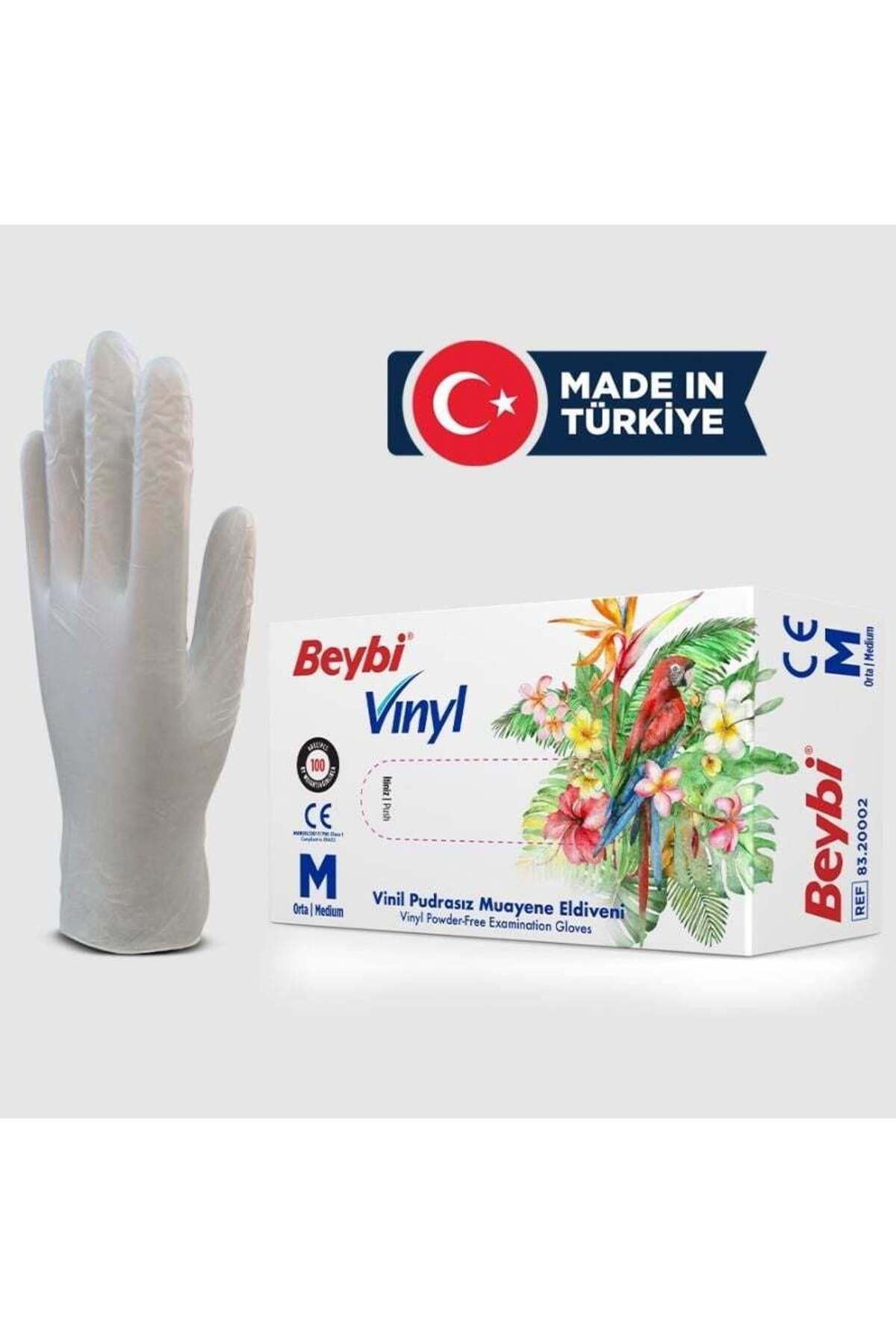 Modafiks Beybi Vinyl S Vinil Pudrasız Muayene Eldiven 100'lük Kutu