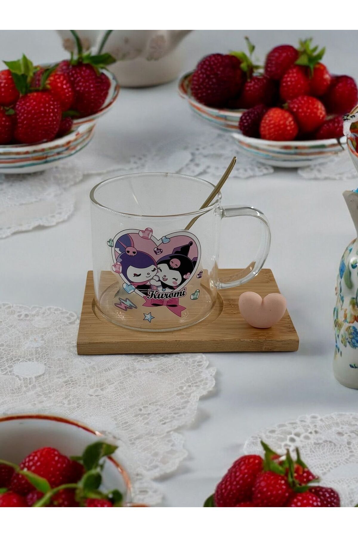 Bakmakistersen Kuromi Sanrio Cam Kupa Bardak Mug Model