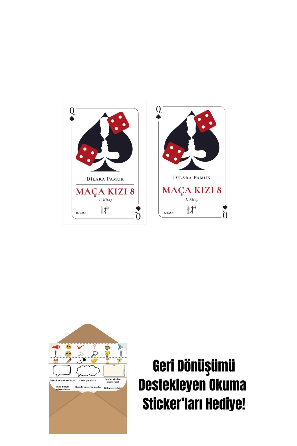 Artemis Yayınları Maça Kızı 8 - 1. Kitap + Maça Kızı 8 - 1. Kitap (Ciltli) + Okuma Sticker'ları