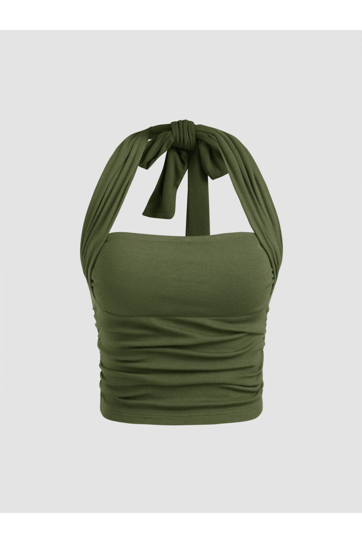 Shop Cider Zeytin Yeşili Crop Suni İpek Spandex Kumaş Esneme Yapmaz cd20221114207418tt