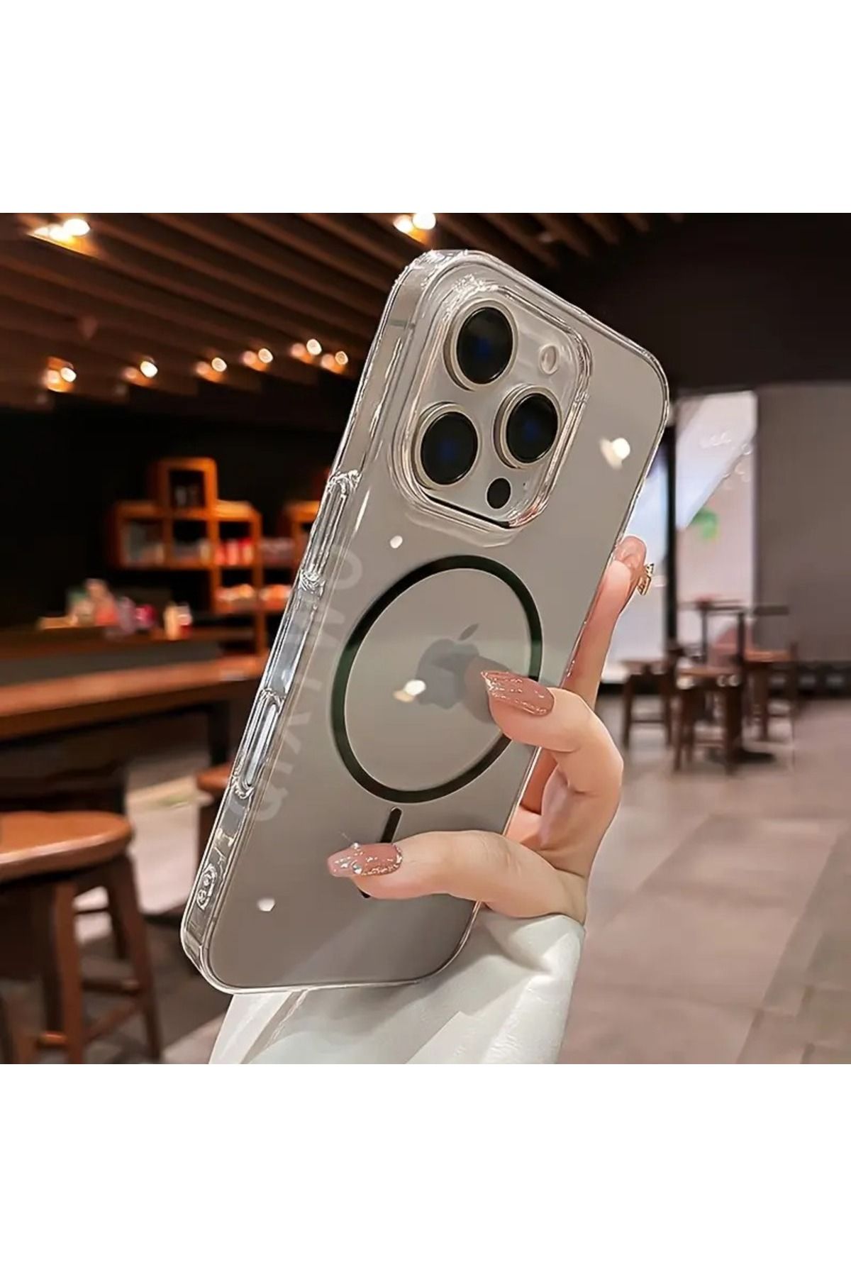 Milano Iphone 16 Pro Max Uyumlu Kamera Çevresi Yüksek Sararmaz Şeffaf Kılıf