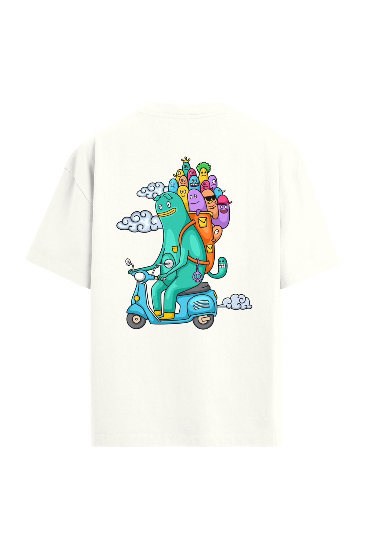 Colermi Scooter Karakterli Sırt Baskılı Oversize T-Shirt