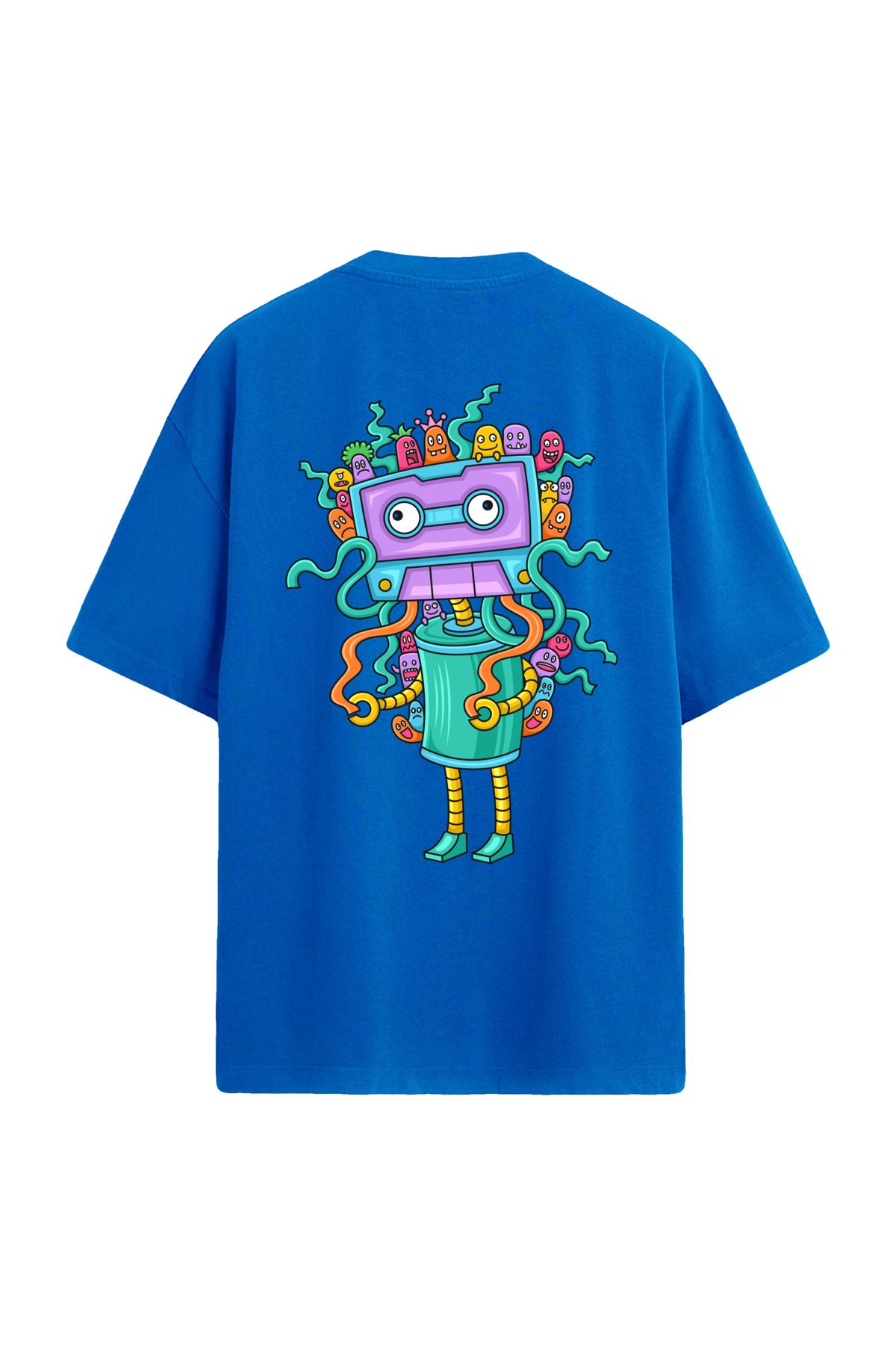 Colermi Retro Robot Sırt Baskılı Oversize T-Shirt
