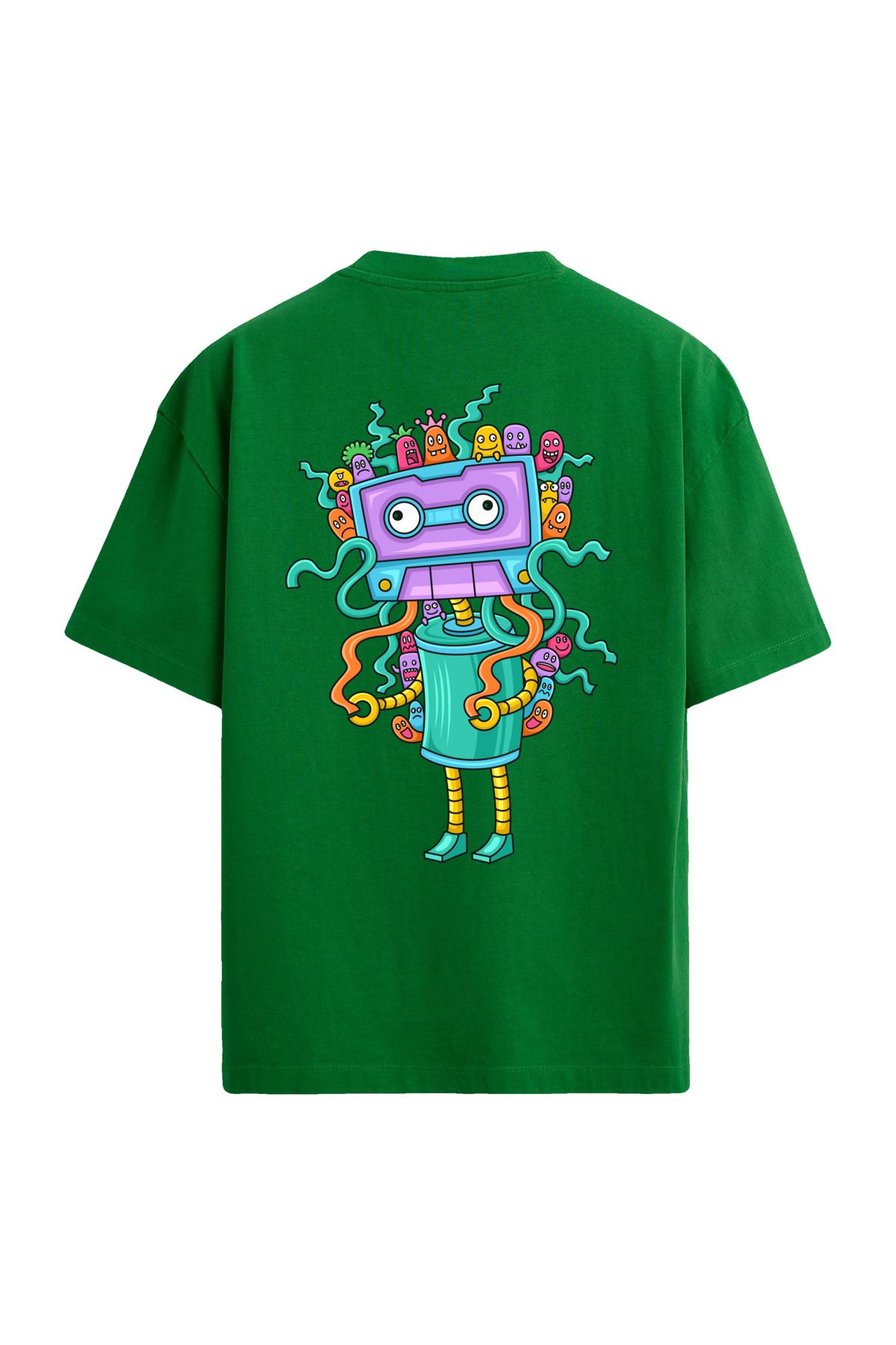 Colermi Retro Robot Sırt Baskılı Oversize T-Shirt