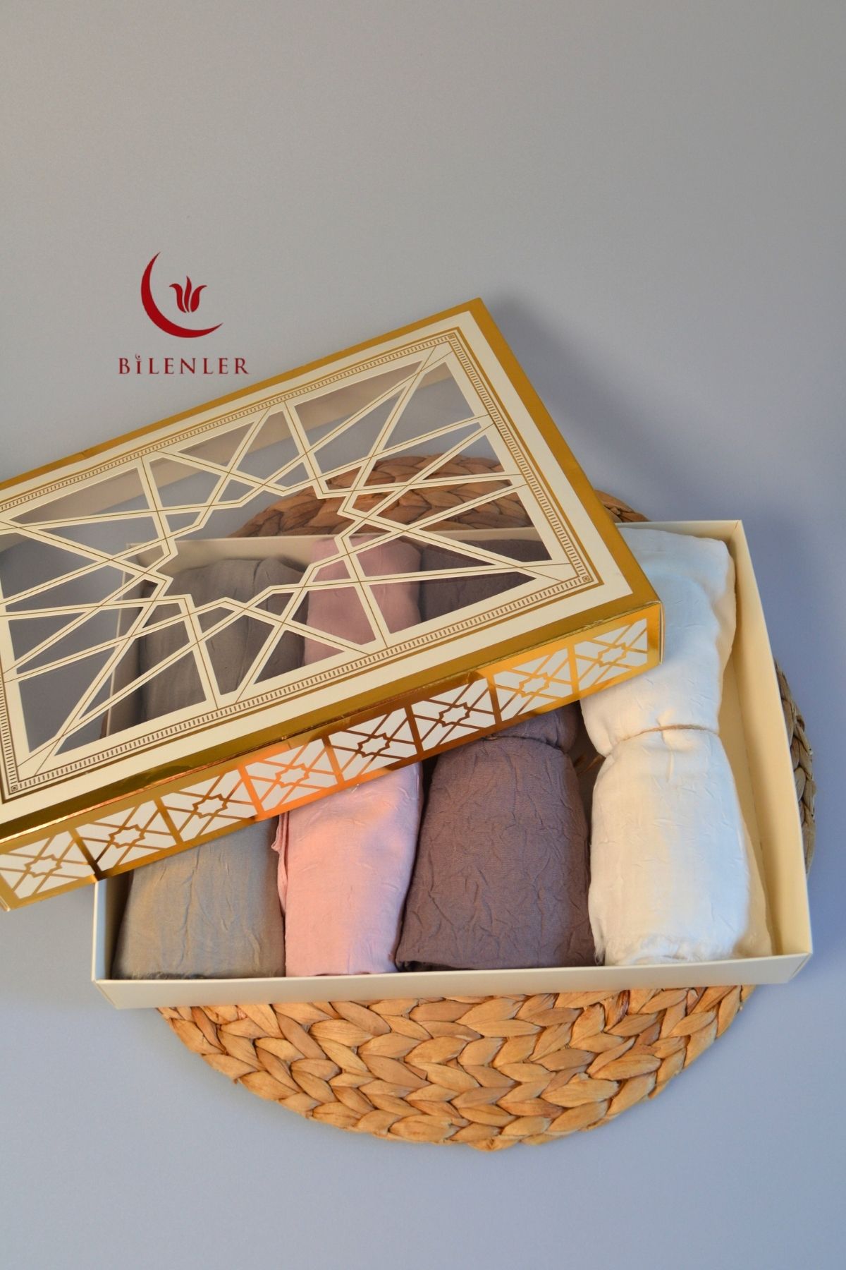 Bilenler Bambu Kraş & Şal – 75x210 cm | Nefes Alabilir, Terletmez, Tok Duruşlu Mevsimlik Kumaş (4'lü Kutu)