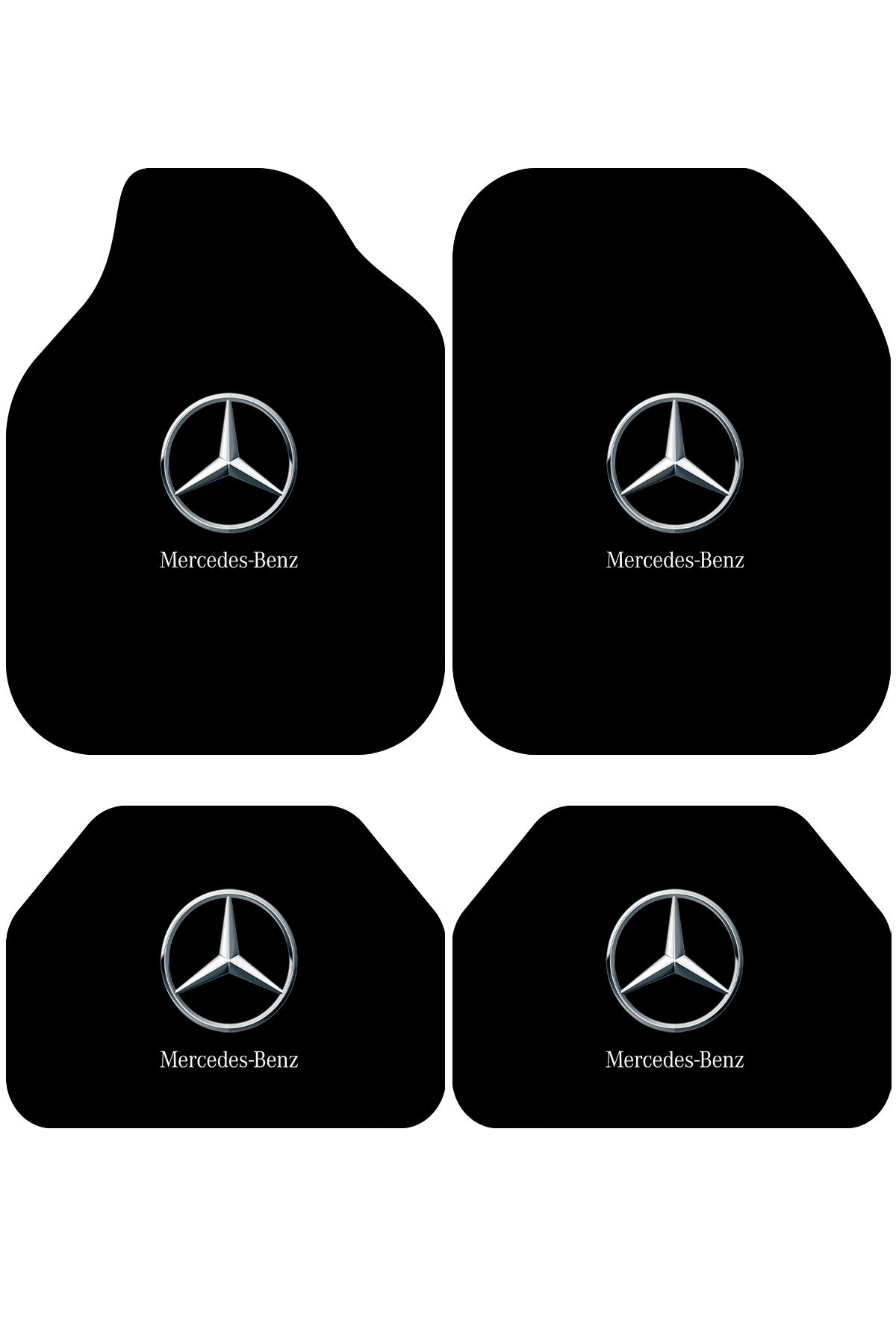 BigArts Home Mercedes Dekor Oto Paspas Takımı Tüm Modellere Uyumlu Makinede Yıkanabilir Universal Kalıp