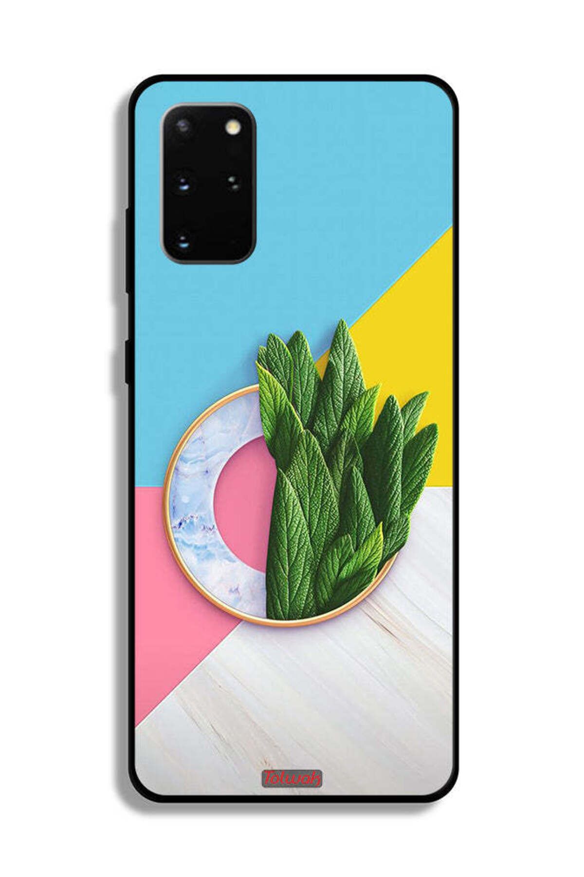 Tolwak-Samsung Galaxy S20 Plus Protective Case Cover Leaves Abstract Pattern 2