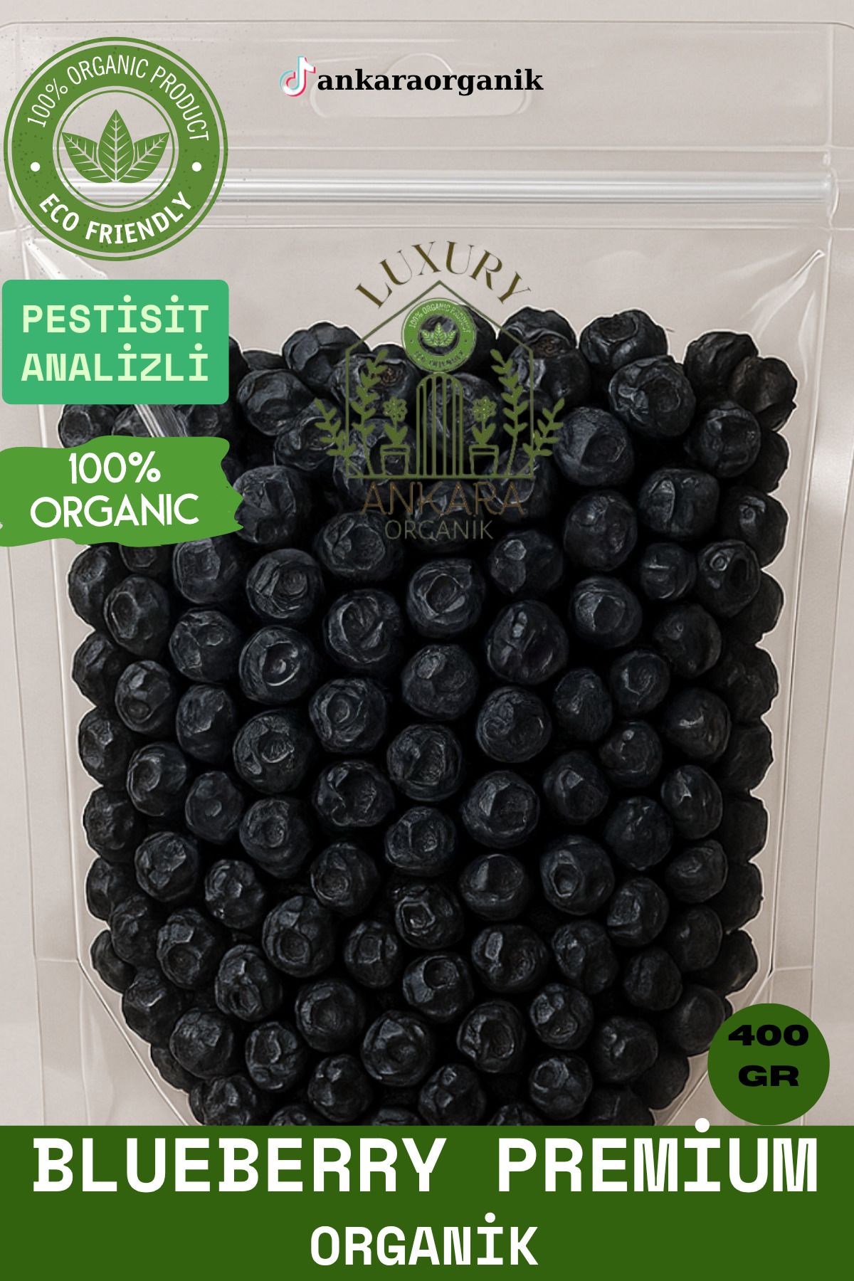 Ankara Organik Blueberry Yaban Mersini Organik 400GR