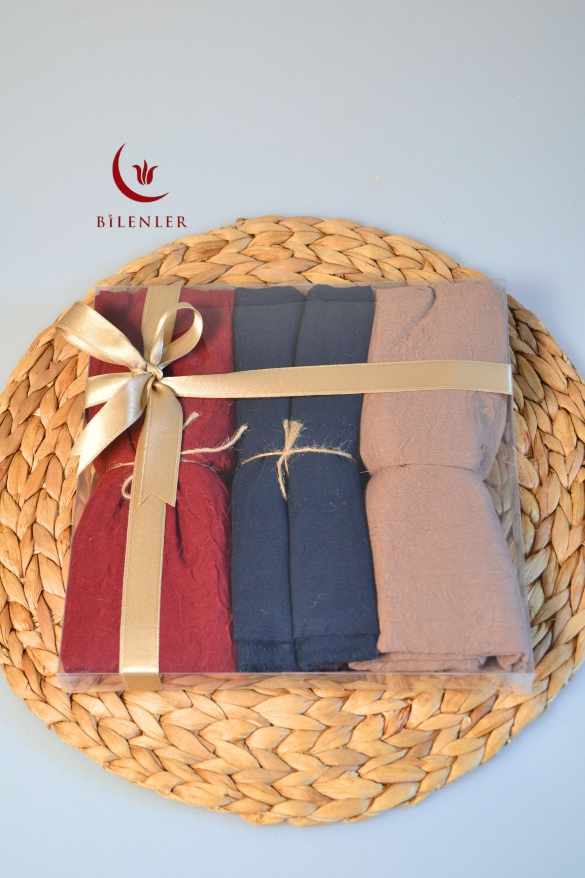 Bilenler Bambu Kraş Şal – 75x210 cm | Nefes Alabilir, Terletmez, Tok Duruşlu Mevsimlik Kumaş (3'lü Kutu)