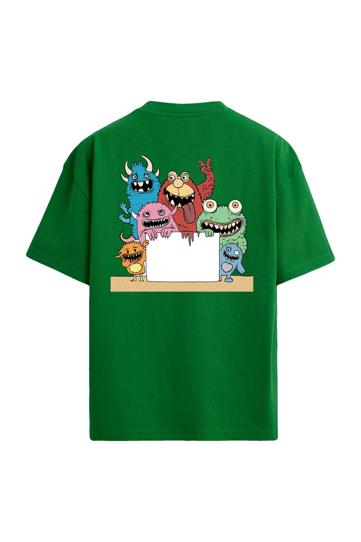 Colermi Komik Canavarlar Sırt Baskılı Oversize T-Shirt