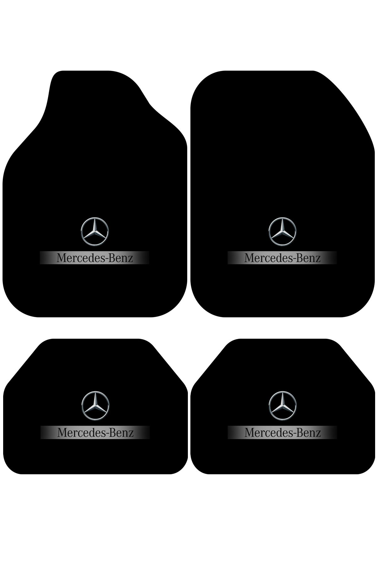 BigArts Home Mercedes Dekor Oto Paspas Takımı Tüm Modellere Uyumlu Makinede Yıkanabilir Universal Kalıp