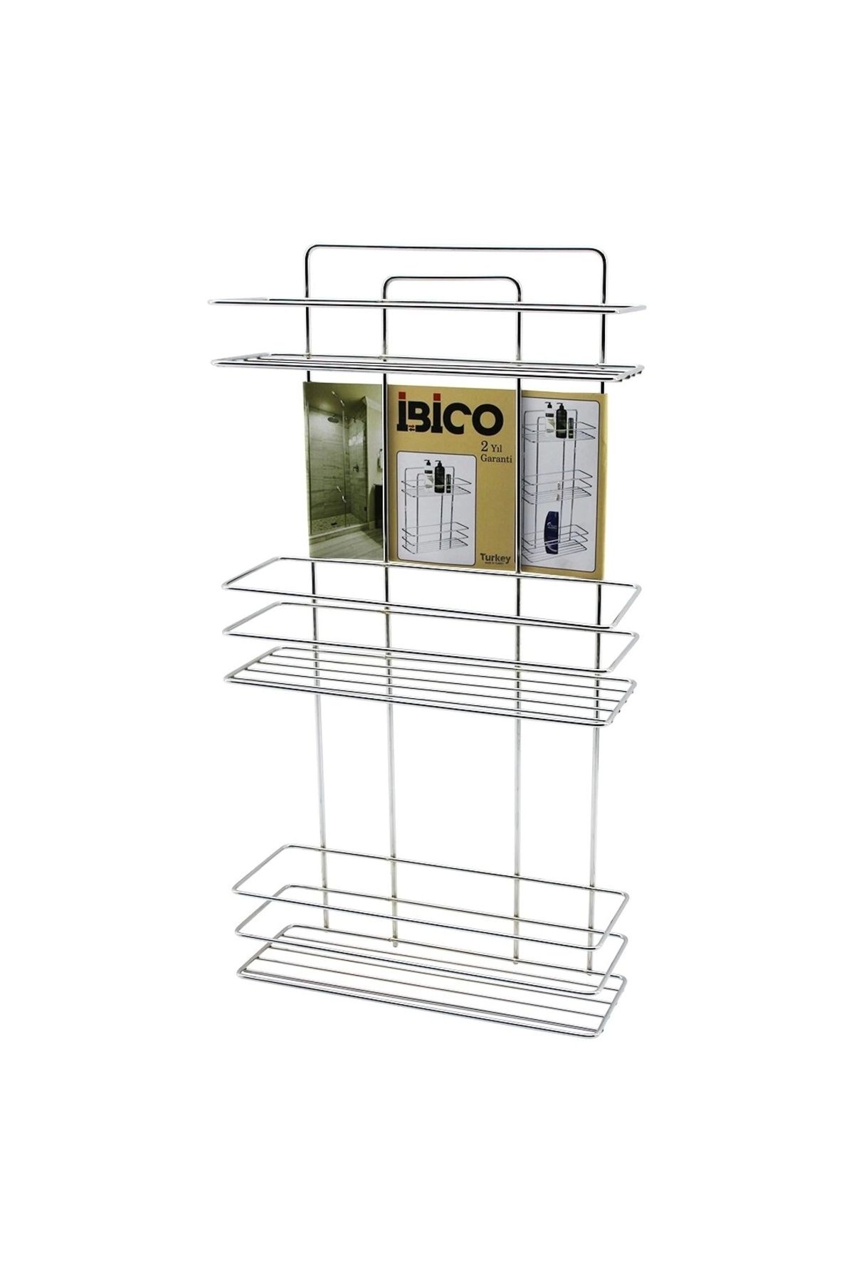 shopwave 3 KATLI - DİKDÖRTGEN KROM METAL BANYO KÖŞELİK - DUŞKABİN RAF - ŞAMPUANLIK (5047)
