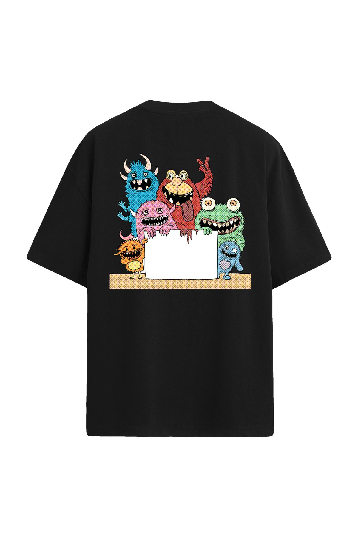 Colermi Komik Canavarlar Sırt Baskılı Oversize T-Shirt