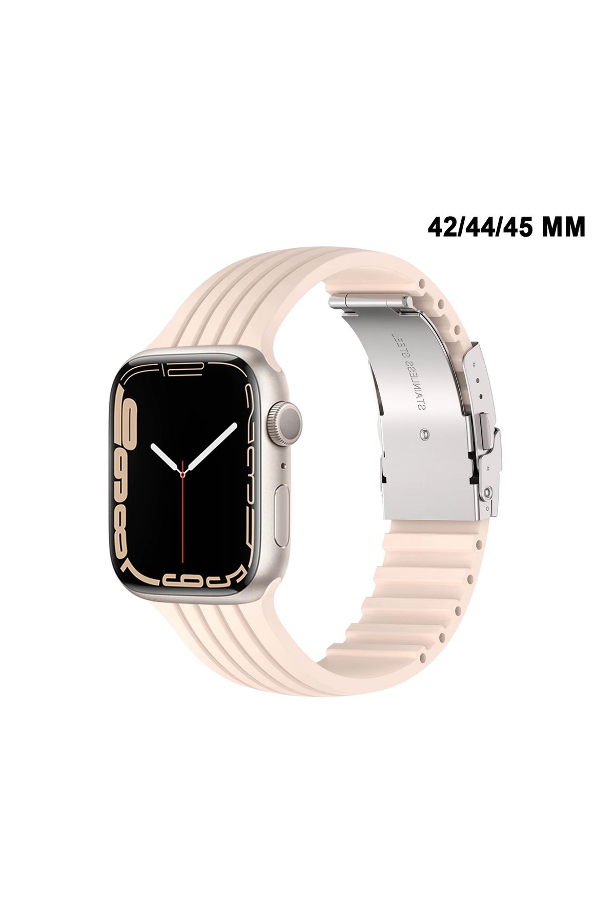 MTL Apple Watch Uyumlu 1/2/3/4/5/6/SE/7/8/9Seri 42/44/45/49MM Klipsli Kordon Kayış Silikon MT36
