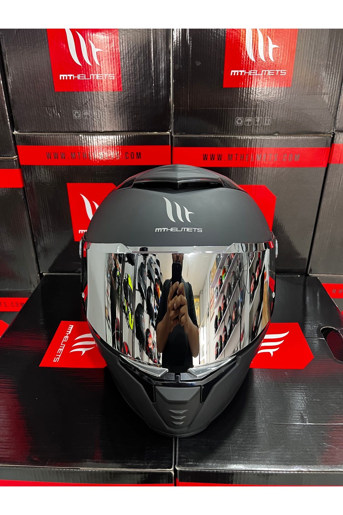 MT Helmets Thunder 4 Sv mat siyah(şeffaf vizörlü) kask