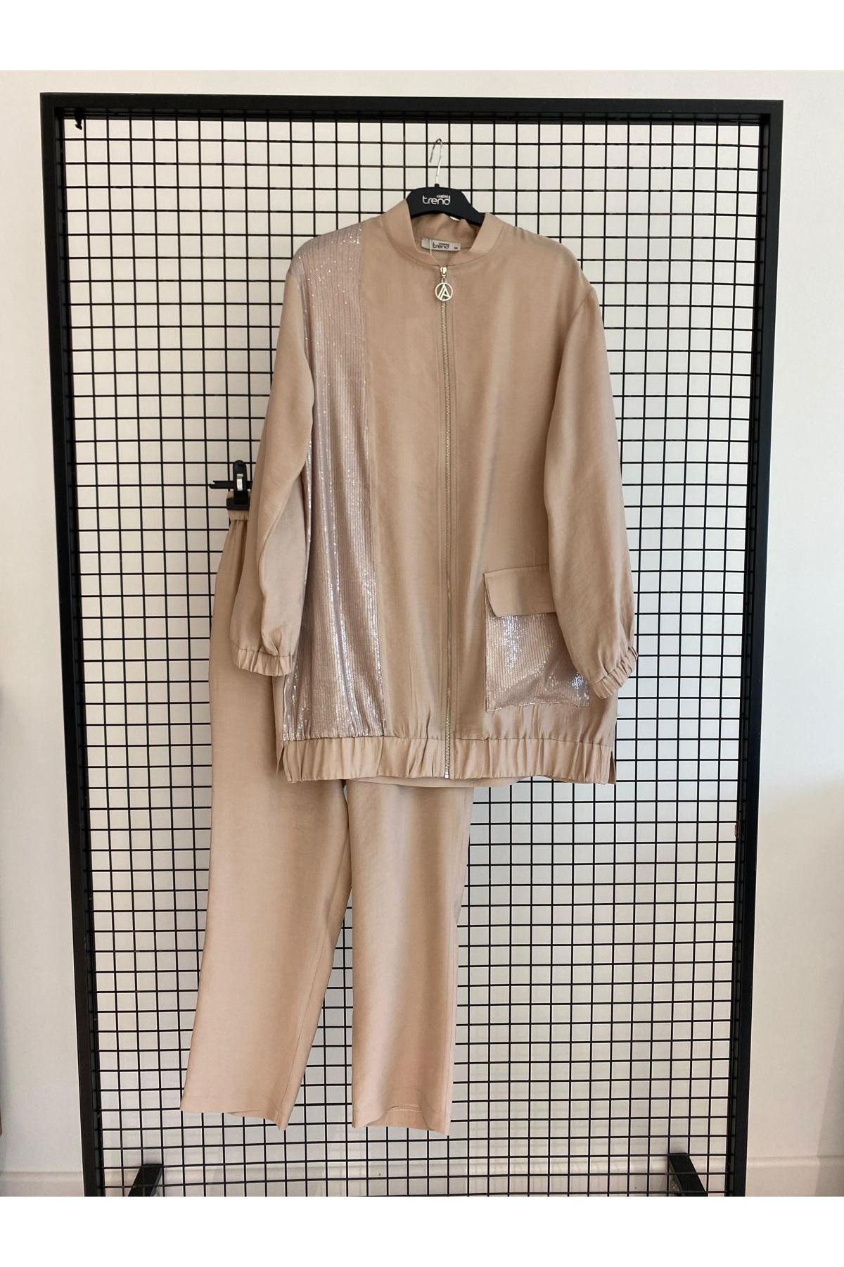 Armine Trend Yeni Sezon Pul Detaylı Pantolonlu Takım 25DSB670 MODAAYKA