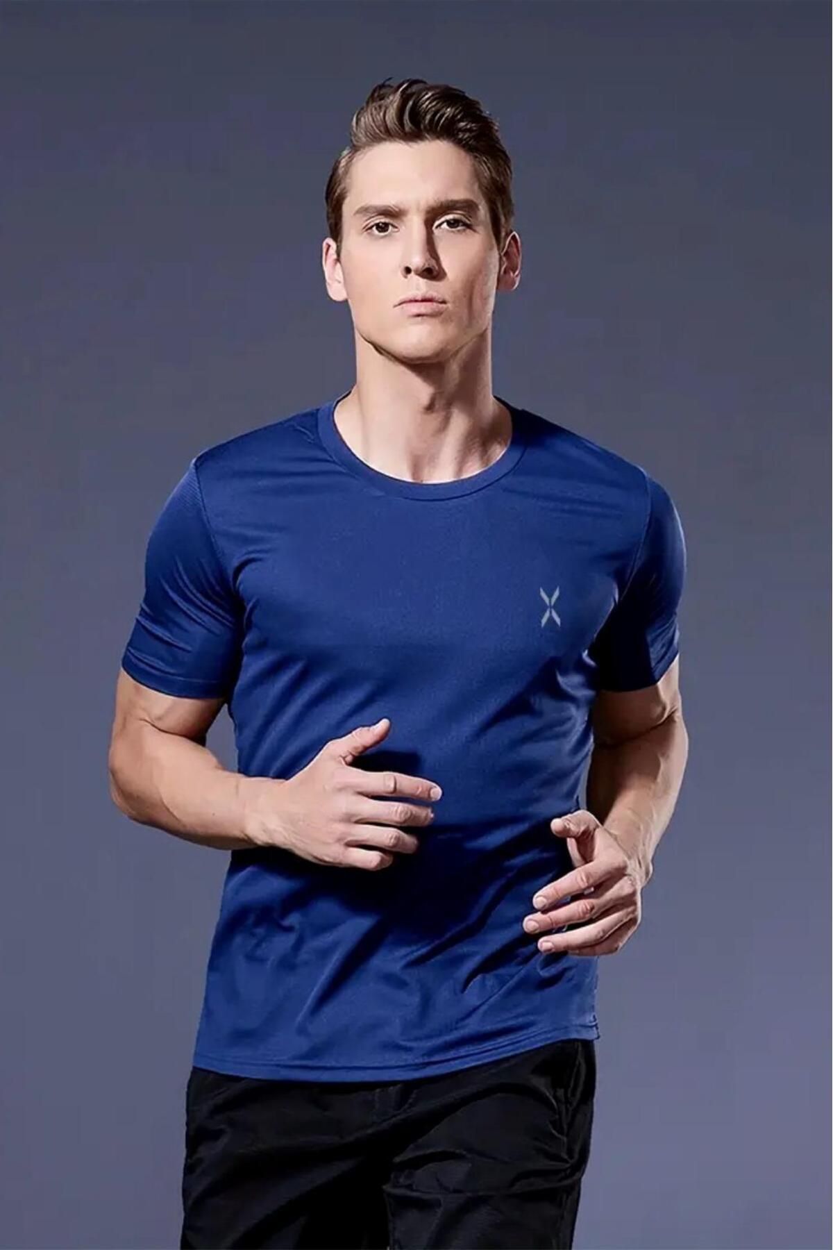 Oksit Xylon Mikro Polyester Nefes Alabilen Hafif Perform Antrenman Sporcu Erkek Tshirt