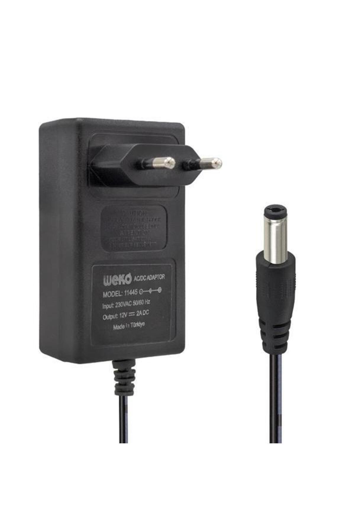 Emperium Weko 12 Volt 2 Amper 24 Watt Plastik Kasa Priz Tipi Adaptör (5.5X2.5 Uçlu)