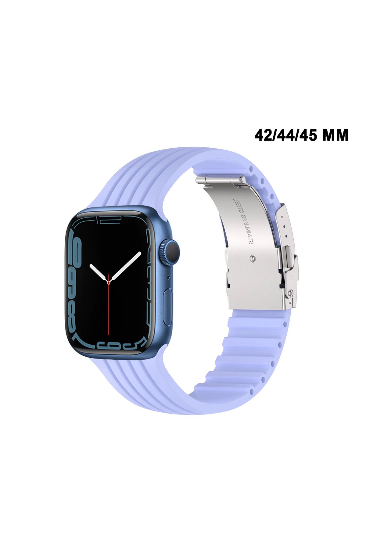 MTL Apple Watch Uyumlu 1/2/3/4/5/6/SE/7/8/9Seri 42/44/45/49MM Klipsli Kordon Kayış Silikon MT36