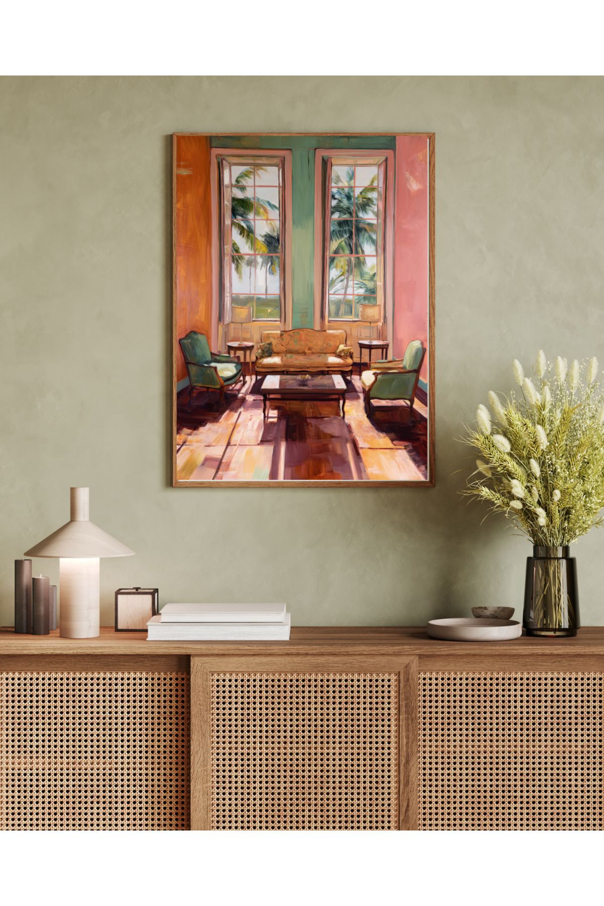 woodhomeworks tek parça salon ofis dekor tablo