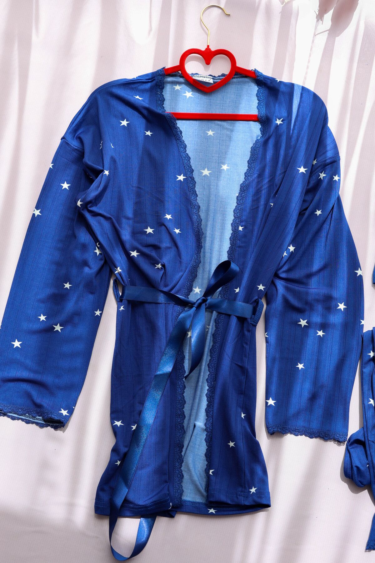 lovenel for love Croplu 3'lü Pijama Takımı Yıldız Desenli