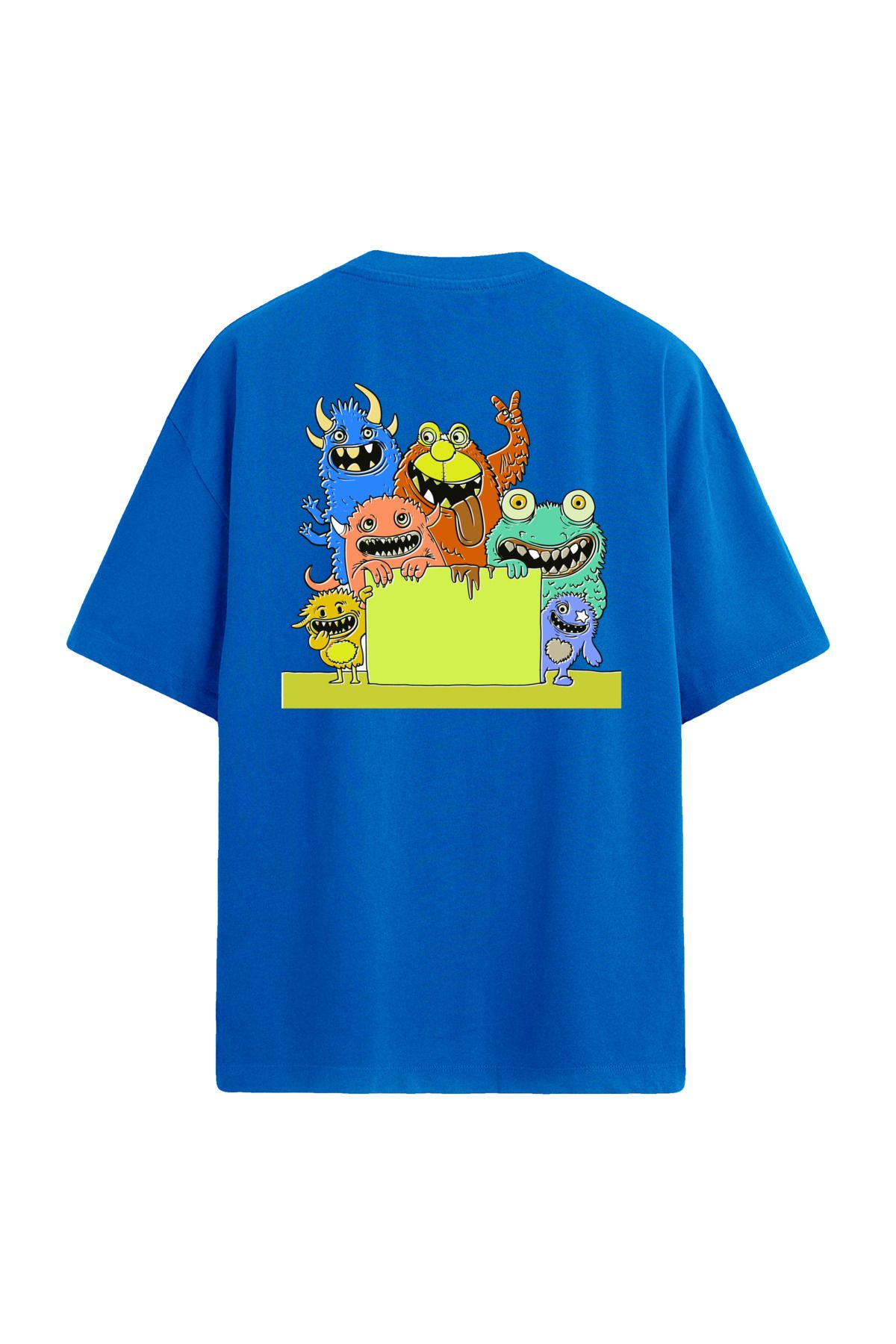 Colermi Renkli Canavarlar Sırt Baskılı Oversize T-Shirt