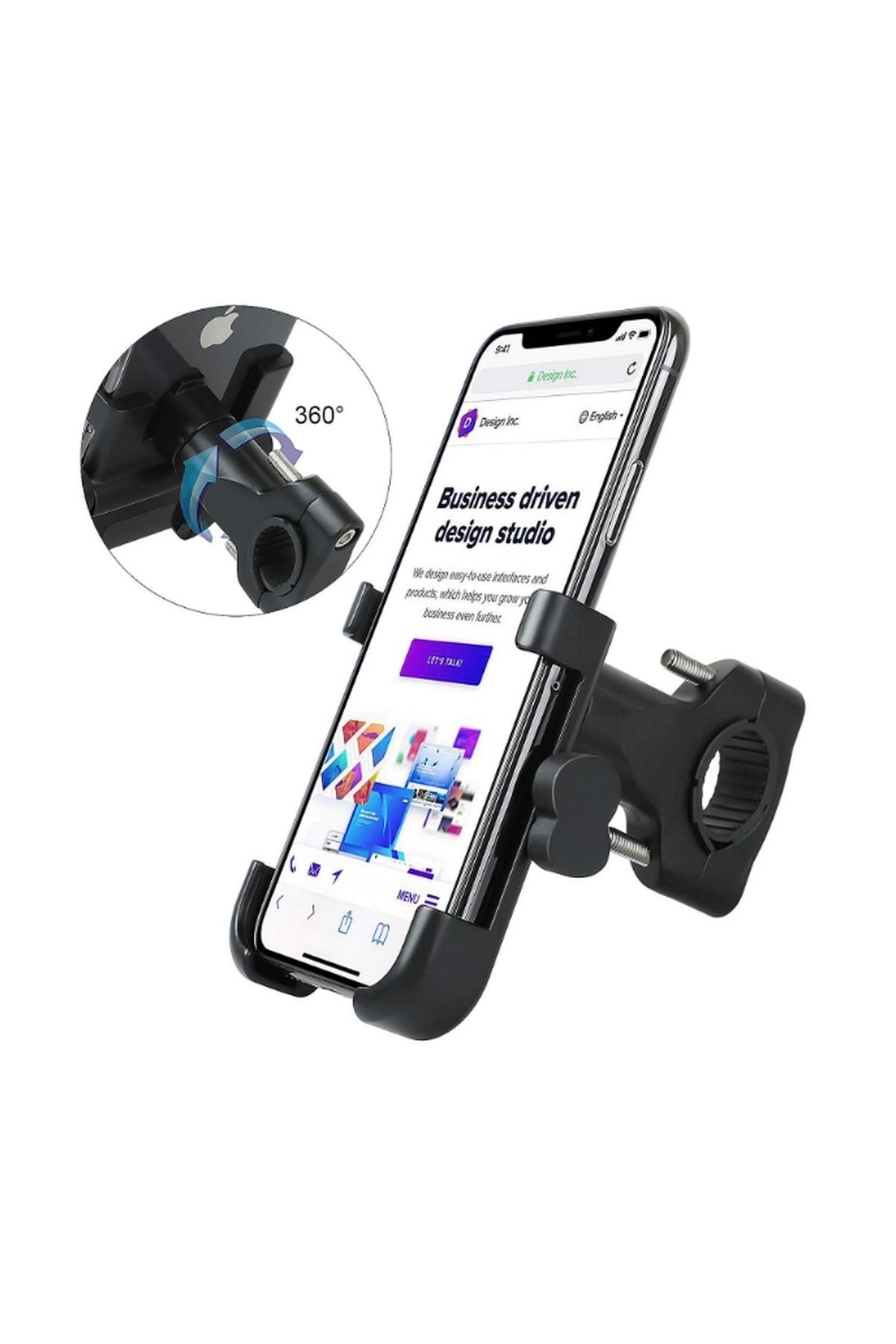 shopwave Alüminyum Gövdeli Metal Gidon Bağlantılı Motosiklet Telefon Tutucu 7 İnç Xl