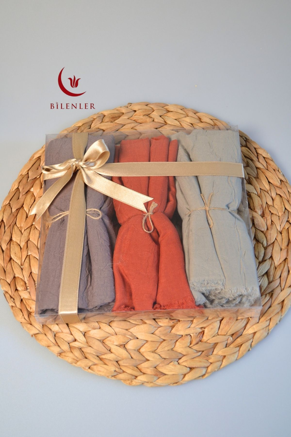 Bilenler Bambu Kraş Şal – 75x210 cm | Nefes Alabilir, Terletmez, Tok Duruşlu Mevsimlik Kumaş (3'lü Kutu)